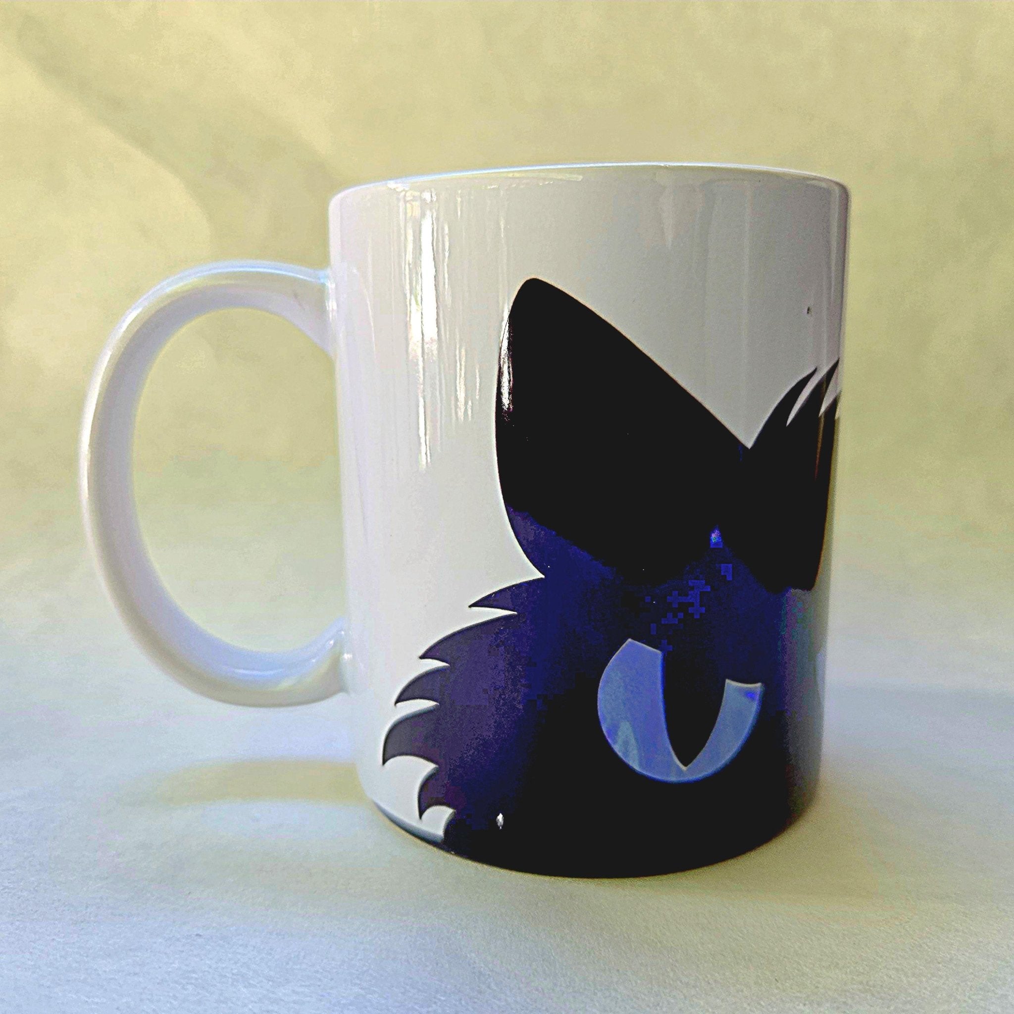 Custom - Black Cat sneaking and peaking - Coffee Tea Mug - Cat Lover Gift - Coffee Quips Custom Drinkware