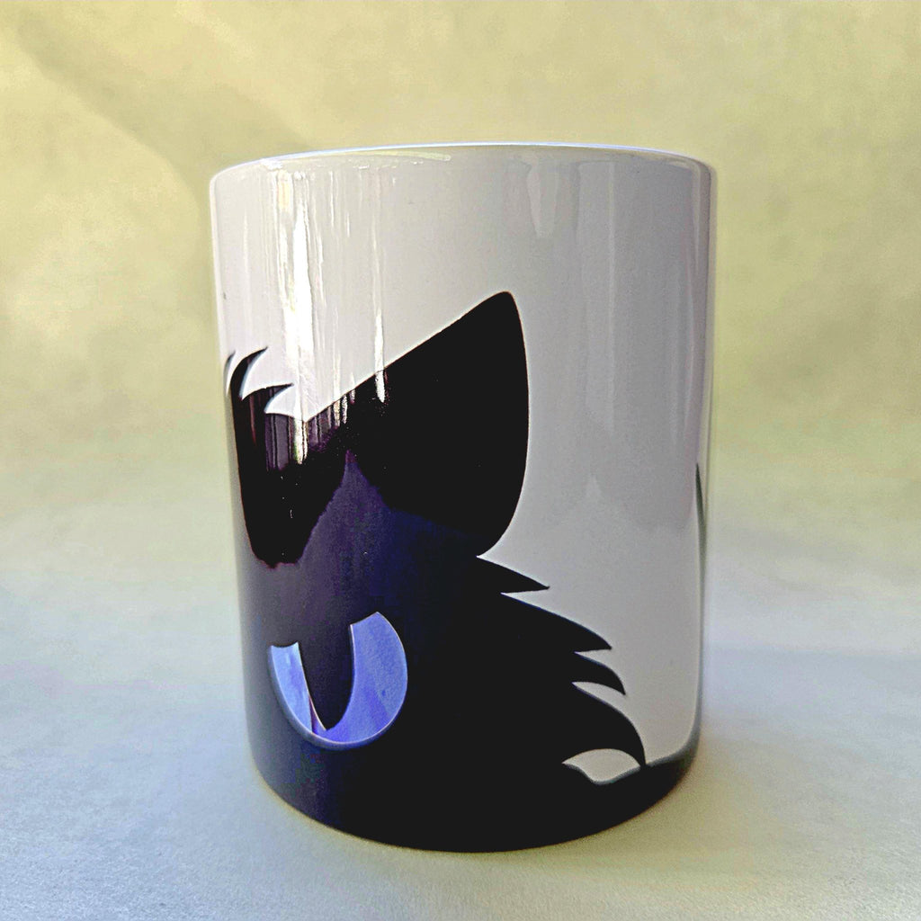 Custom - Black Cat sneaking and peaking - Coffee Tea Mug - Cat Lover Gift - Coffee Quips Custom Drinkware