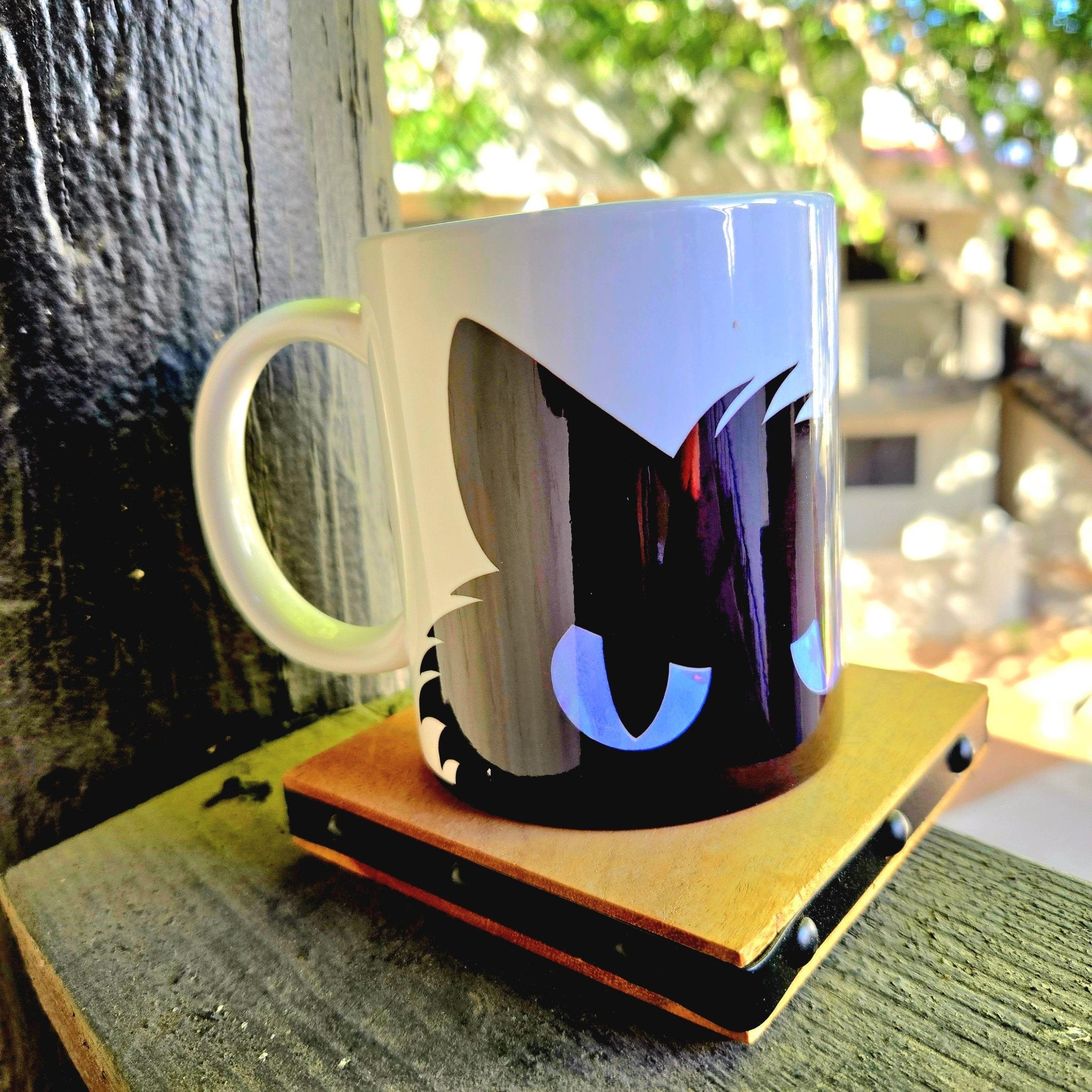 Custom - Black Cat sneaking and peaking - Coffee Tea Mug - Cat Lover Gift - Coffee Quips Custom Drinkware