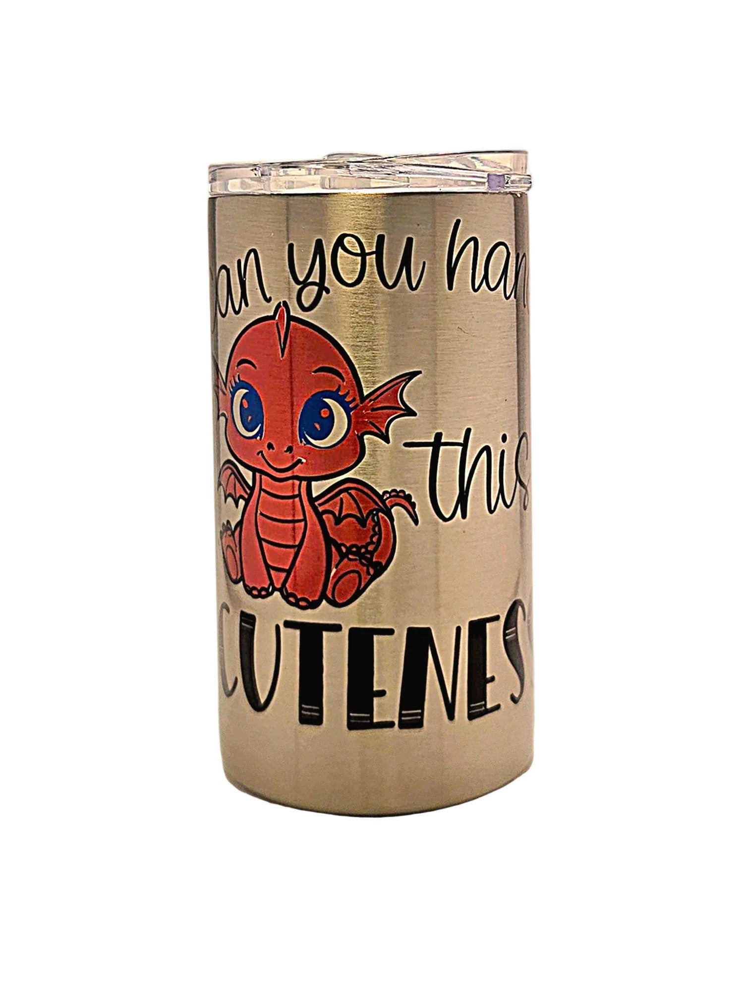 Cute Dragon Can You Handle this Cuteness 12oz Stainless Toddler Tumbler BPA Free Dual lid - Coffee Quips Custom Drinkware