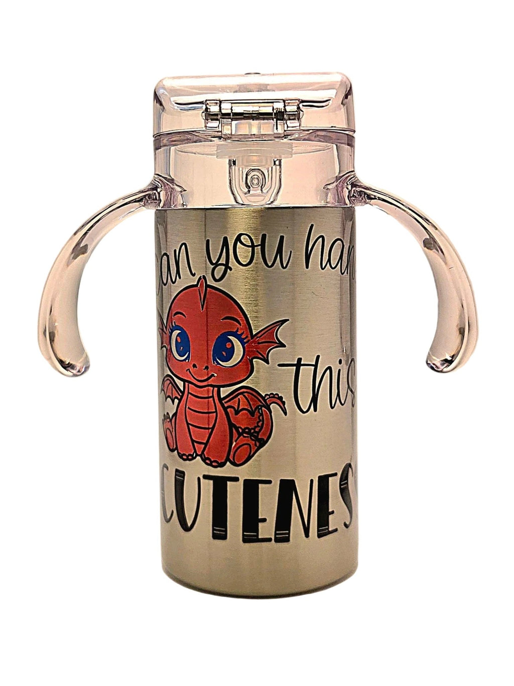 Cute Dragon Can You Handle this Cuteness 12oz Stainless Toddler Tumbler BPA Free Dual lid - Coffee Quips Custom Drinkware