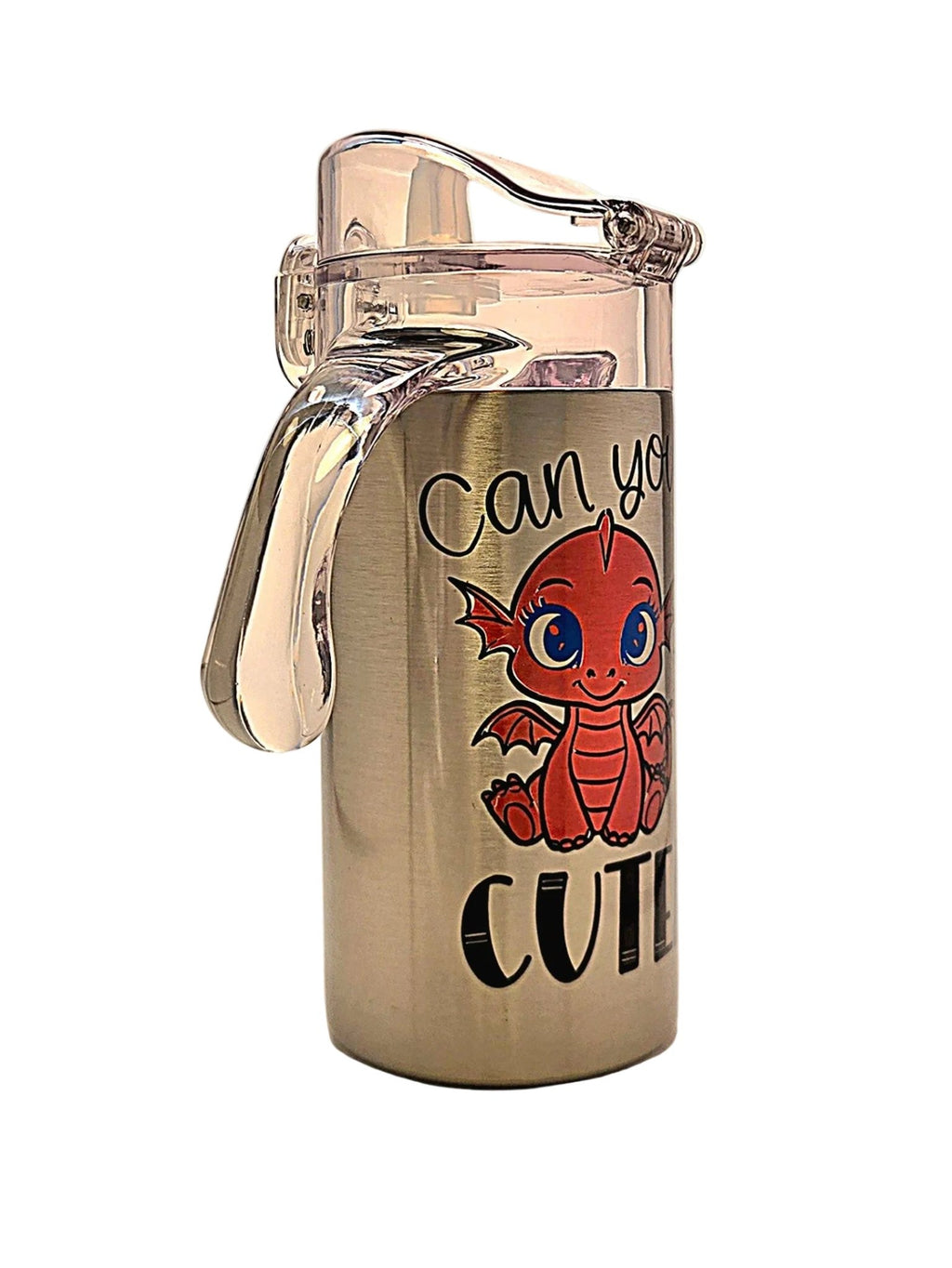 Cute Dragon Can You Handle this Cuteness 12oz Stainless Toddler Tumbler BPA Free Dual lid - Coffee Quips Custom Drinkware