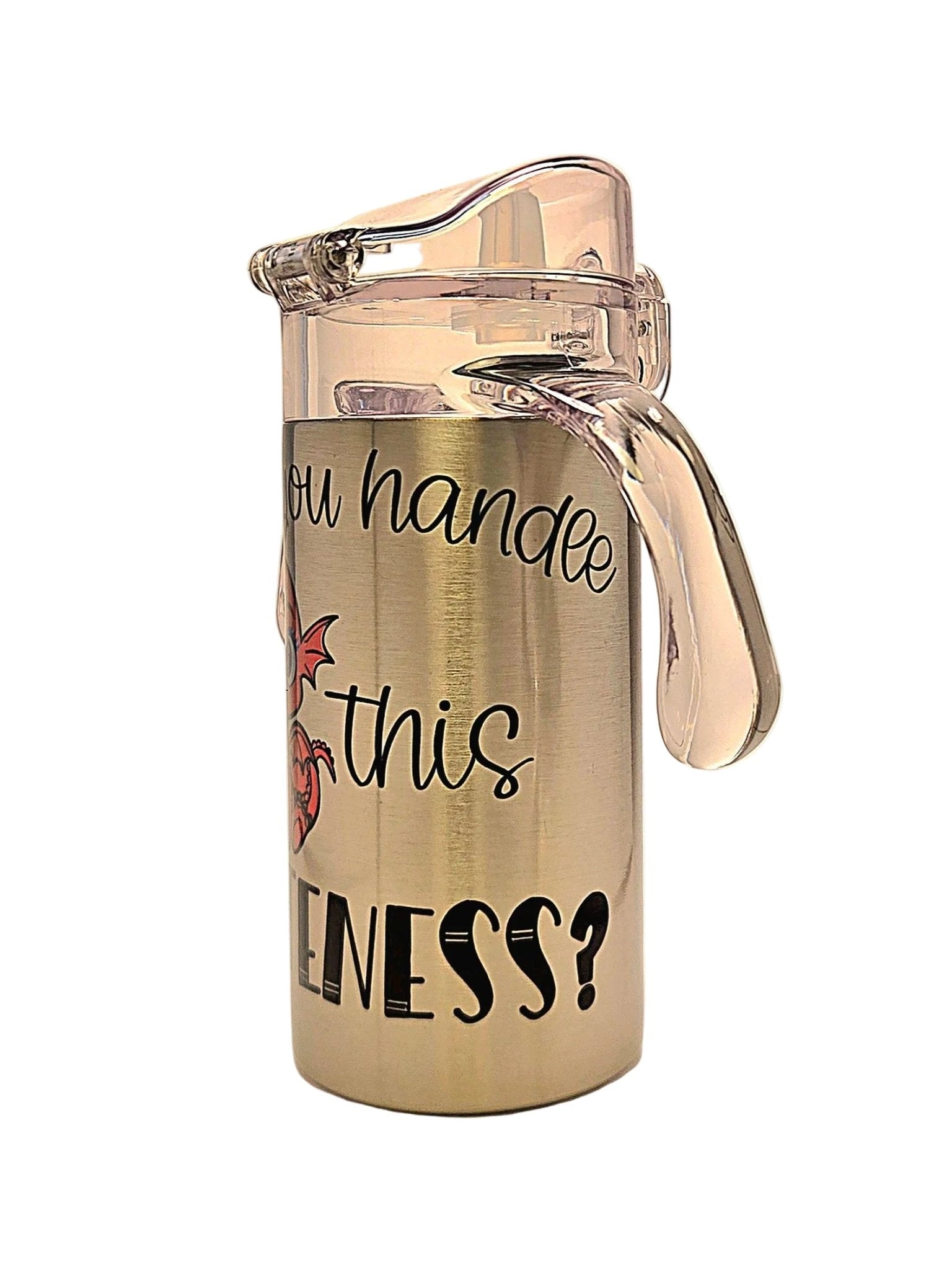 Cute Dragon Can You Handle this Cuteness 12oz Stainless Toddler Tumbler BPA Free Dual lid - Coffee Quips Custom Drinkware