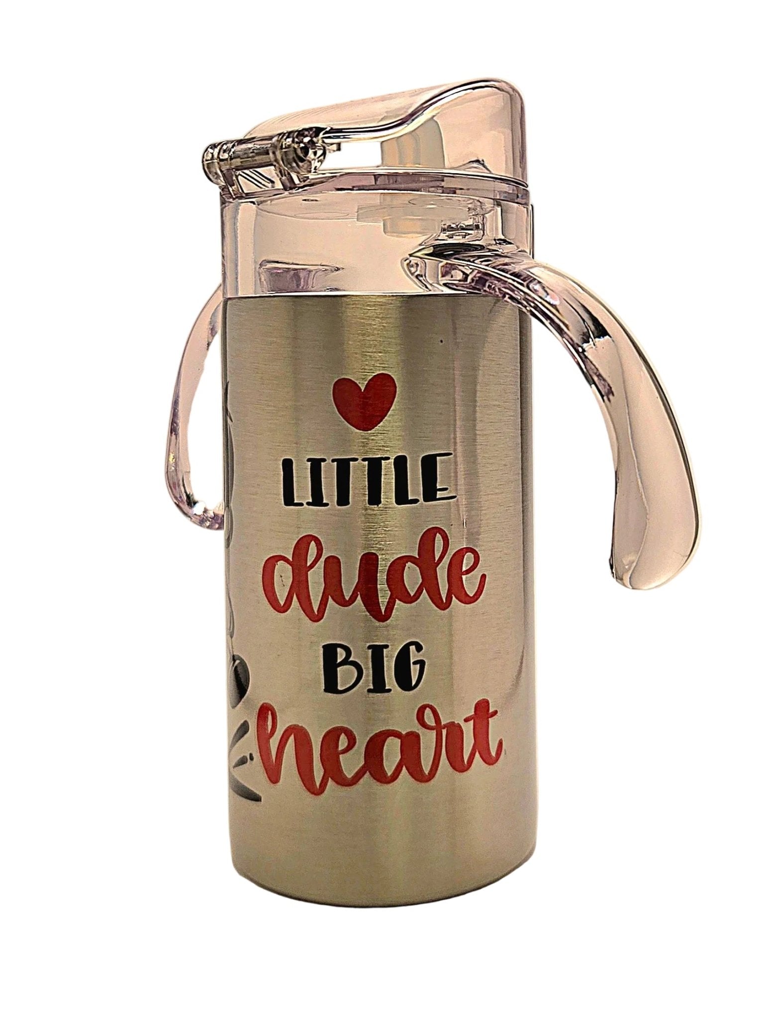 Cute Grow With Me Stainless Tumbler for your Little man with a Big Heart BPA free dual lid - Coffee Quips Custom Drinkware