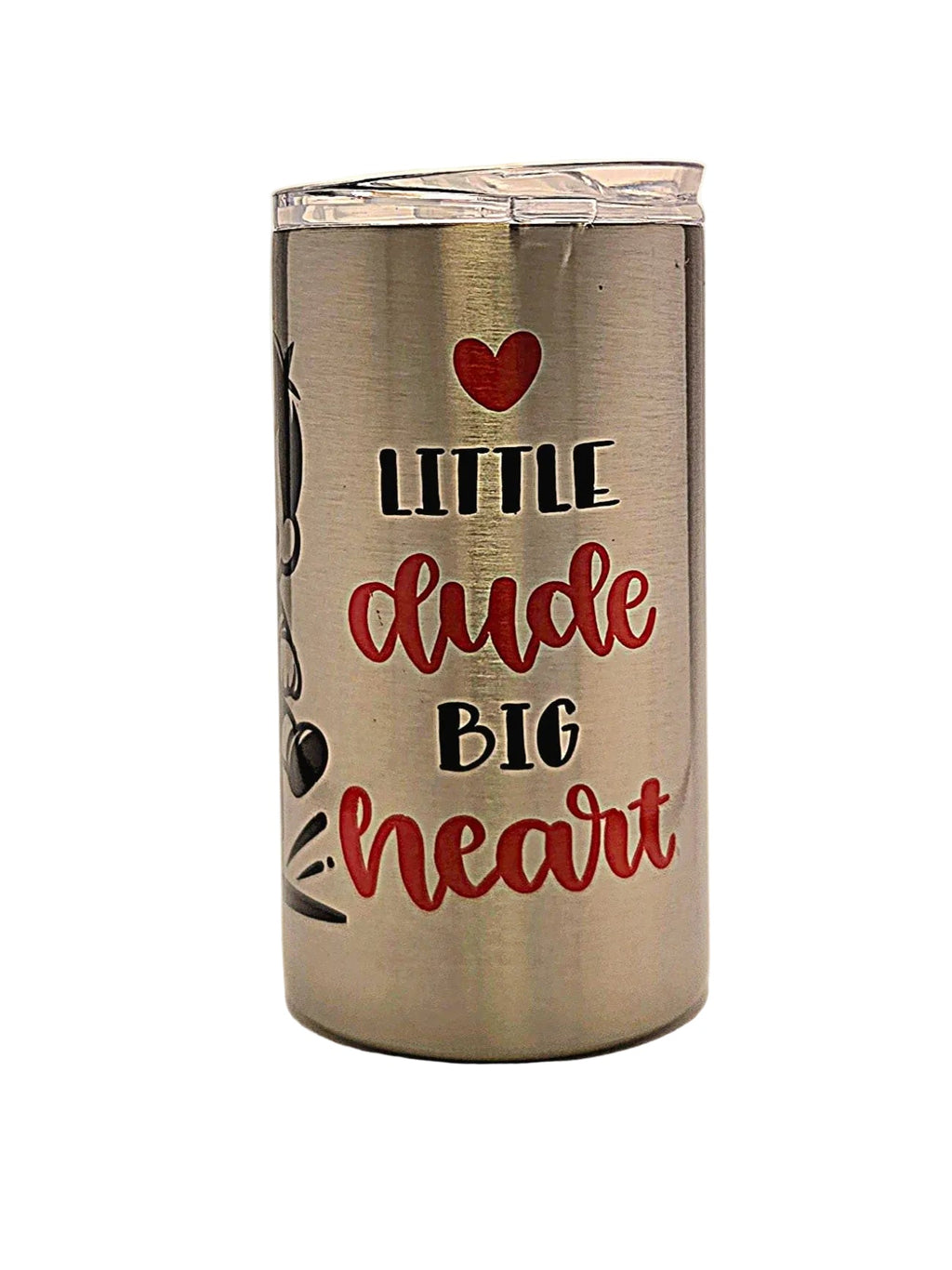 Cute Grow With Me Stainless Tumbler for your Little man with a Big Heart BPA free dual lid - Coffee Quips Custom Drinkware