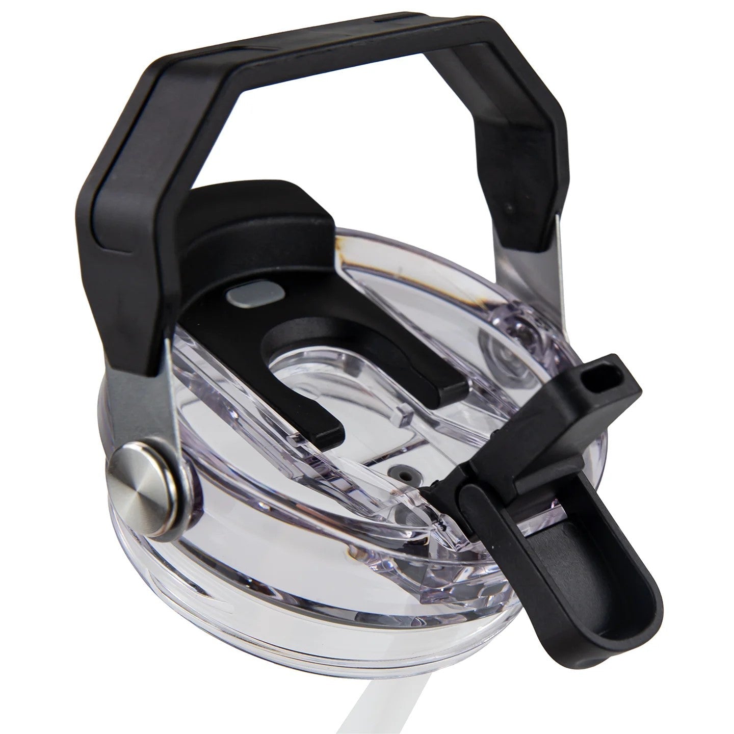 Cute outdoors adventure hot air balloons Stainless Tumbler with a handle and tri sip lid - Coffee Quips Custom Drinkware