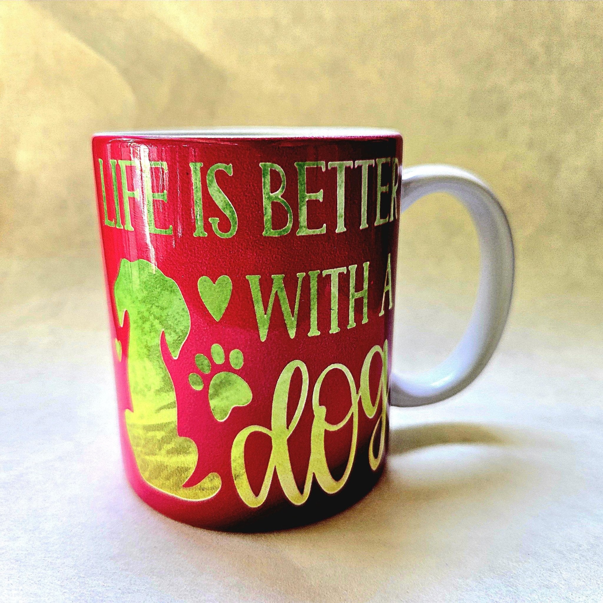 Dog Lover Ceramic Coffee Mug: Life is Better With a Dog - Coffee Quips Custom Drinkware