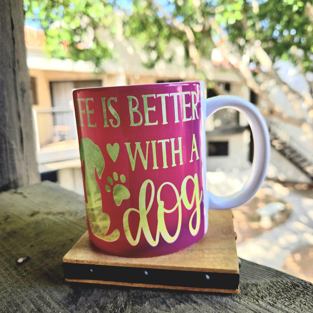 Dog Lover Ceramic Coffee Mug: Life is Better With a Dog - Coffee Quips Custom Drinkware