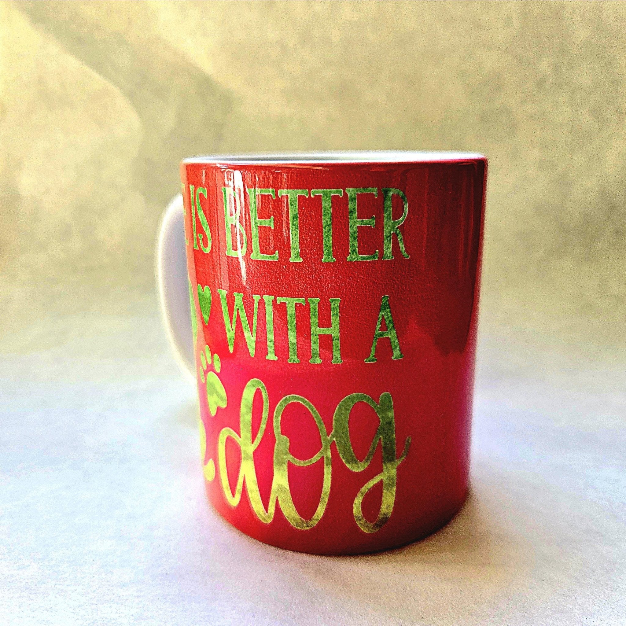 Dog Lover Ceramic Coffee Mug: Life is Better With a Dog - Coffee Quips Custom Drinkware