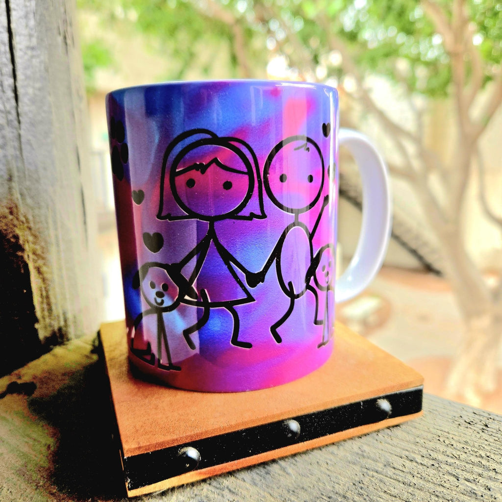 Dog Lover Coffee Mug: Colorful Ceramic "You Me and the Dogs" - Coffee Quips Custom Drinkware
