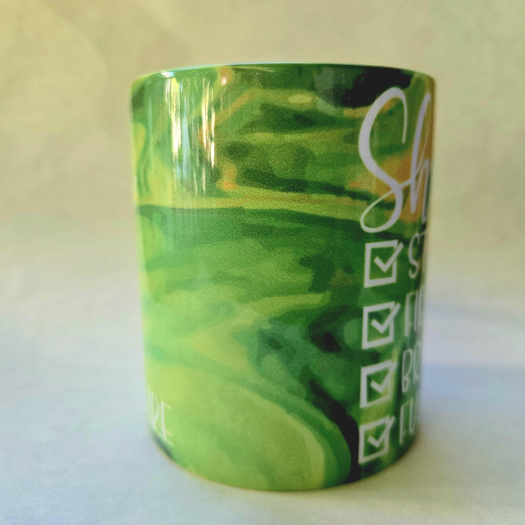 12oz Empowering Ceramic Coffee Mug: Strong, Fierce, Brave, and Full of Fire - Coffee Quips Custom Drinkware