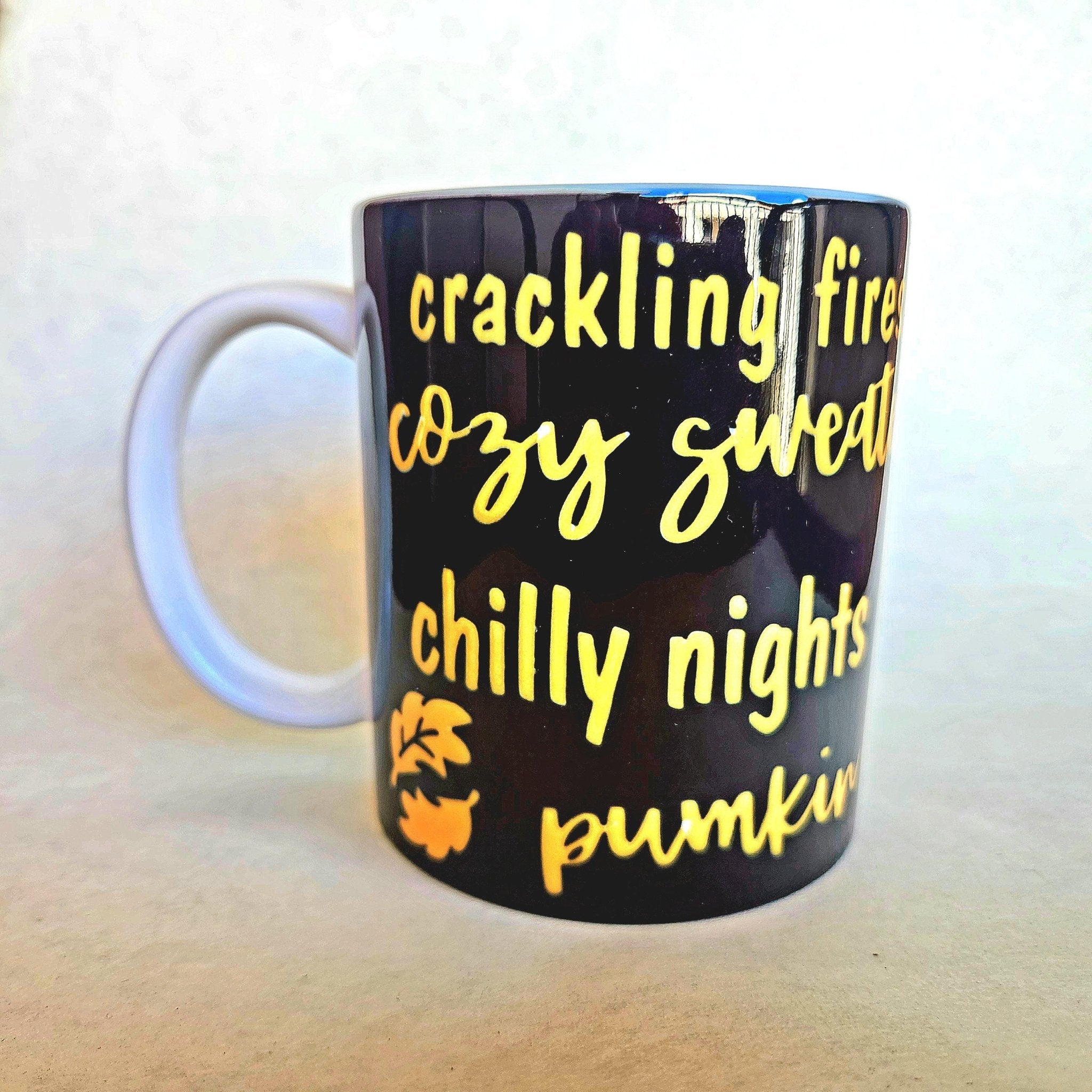 Fall Coffee Mug: Orange Quips Ceramic Cup - Coffee Quips Custom Drinkware