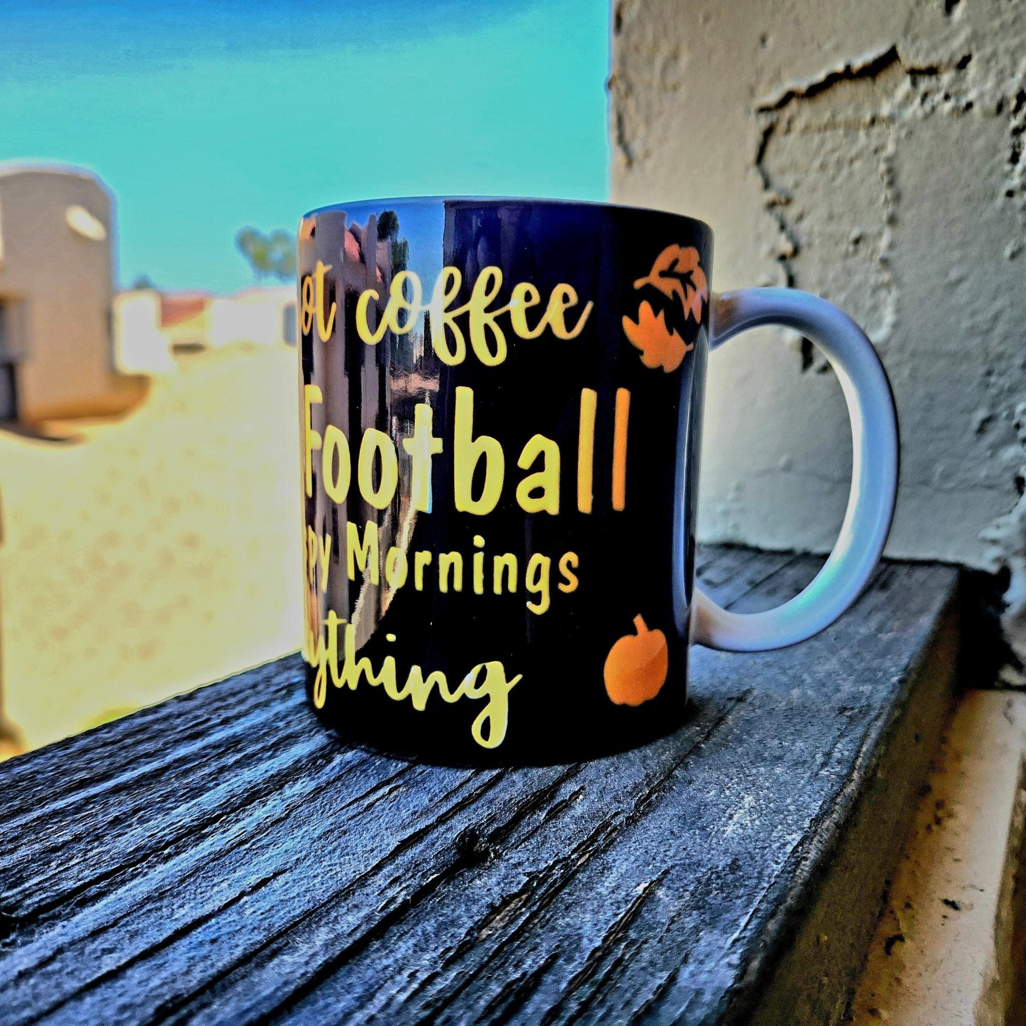 Fall Coffee Mug: Orange Quips Ceramic Cup - Coffee Quips Custom Drinkware