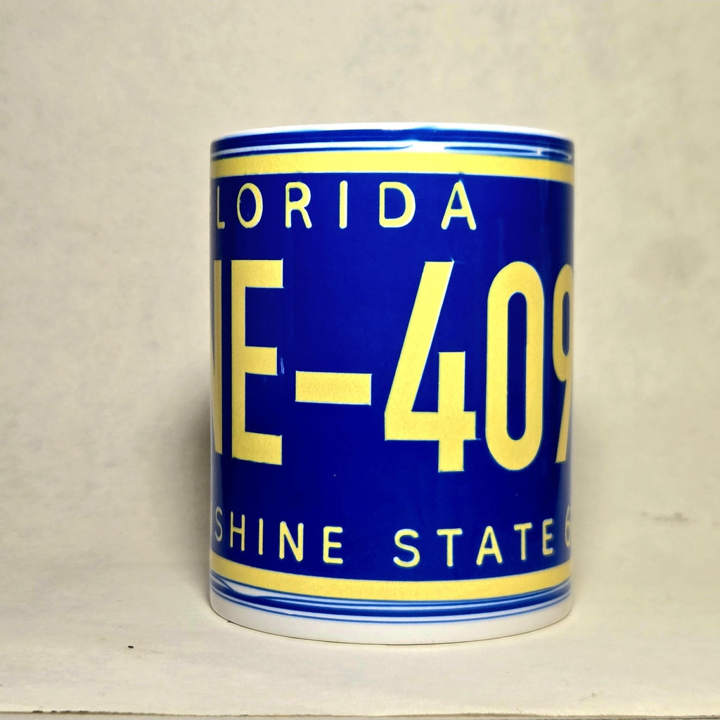 15oz Classic Rock Mug Florida License Plate Ceramic Coffee Cup- Coffee Quips Custom Drinkware