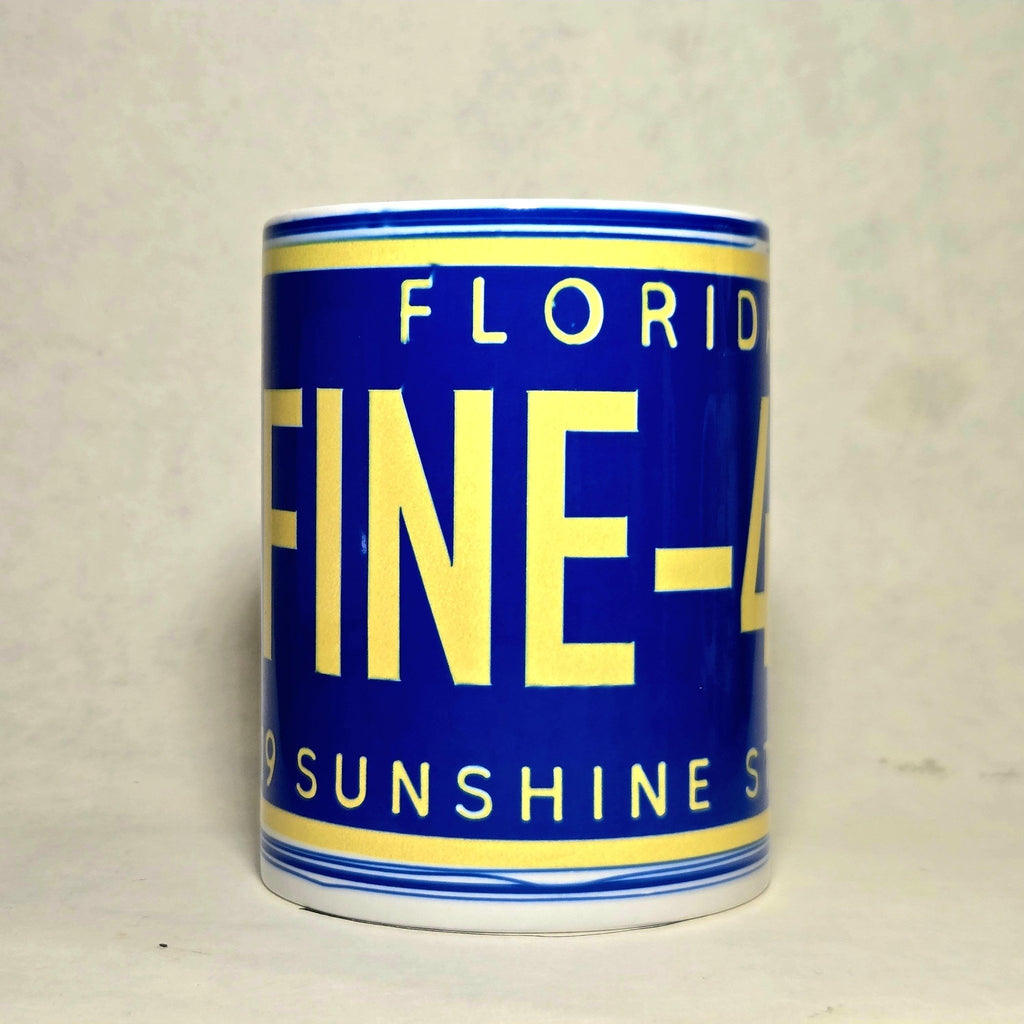 15oz Classic Rock Mug Florida License Plate Ceramic Coffee Cup- Coffee Quips Custom Drinkware