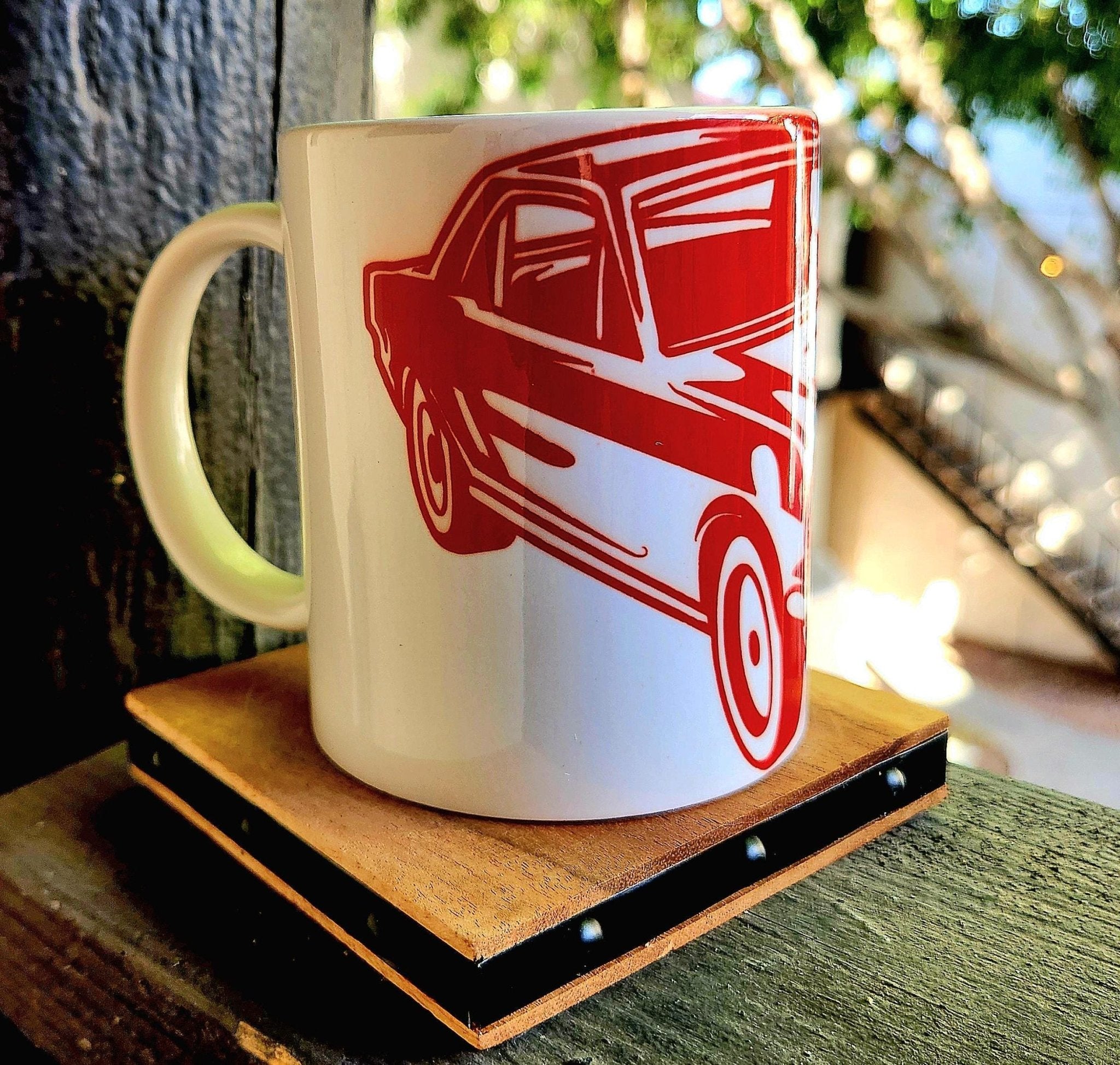 Ford Mustang Ceramic Coffee Mug: Classic Muscle Car Hotrod Design - Coffee Quips Custom Drinkware