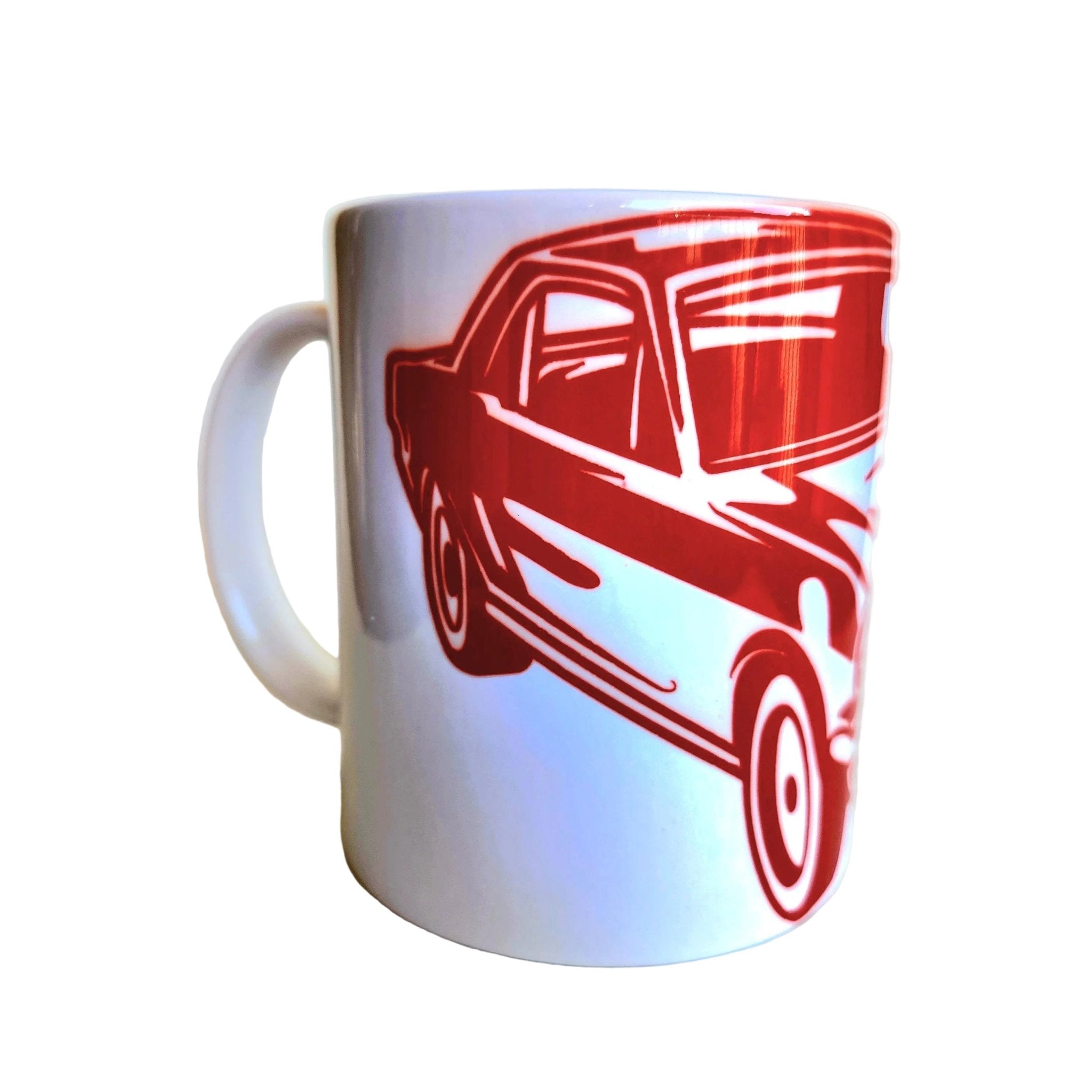 Ford Mustang Ceramic Coffee Mug: Classic Muscle Car Hotrod Design - Coffee Quips Custom Drinkware