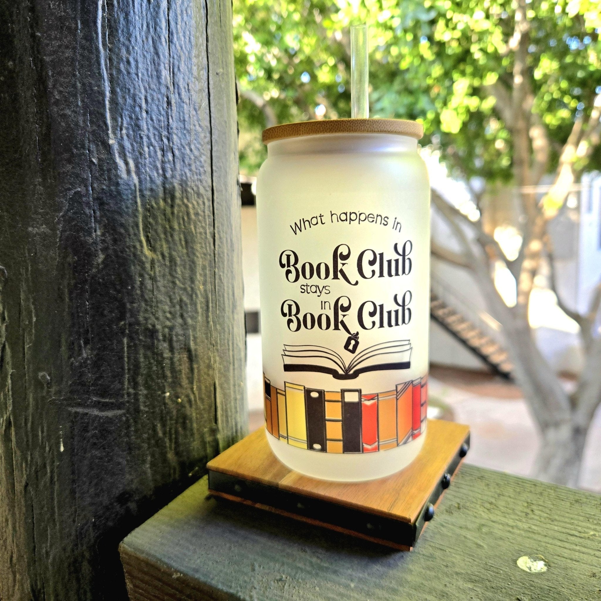 Funny Book Club Glass Can Tumbler: Coffee Quips - Coffee Quips Custom Drinkware