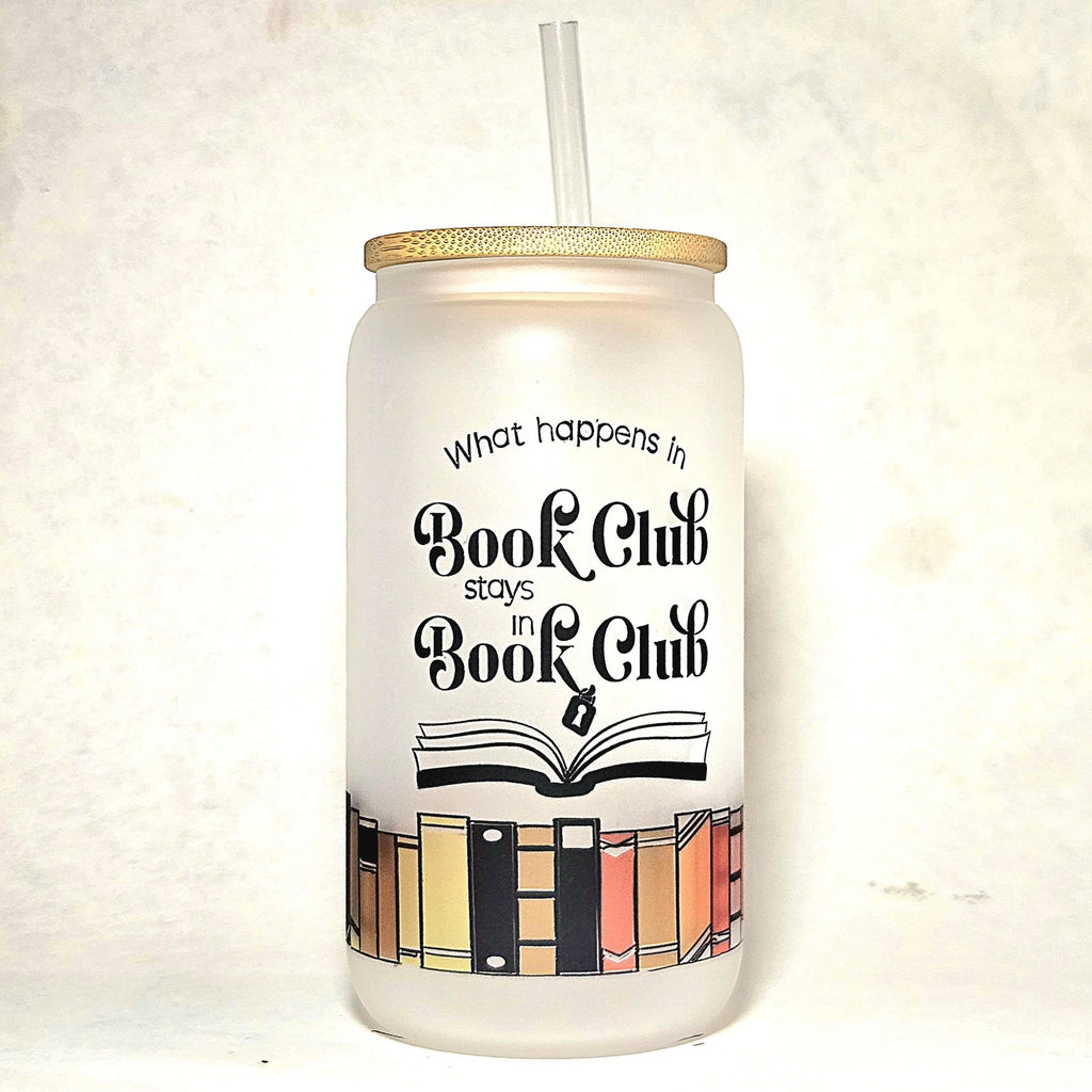 Funny Book Club Glass Can Tumbler: Coffee Quips - Coffee Quips Custom Drinkware