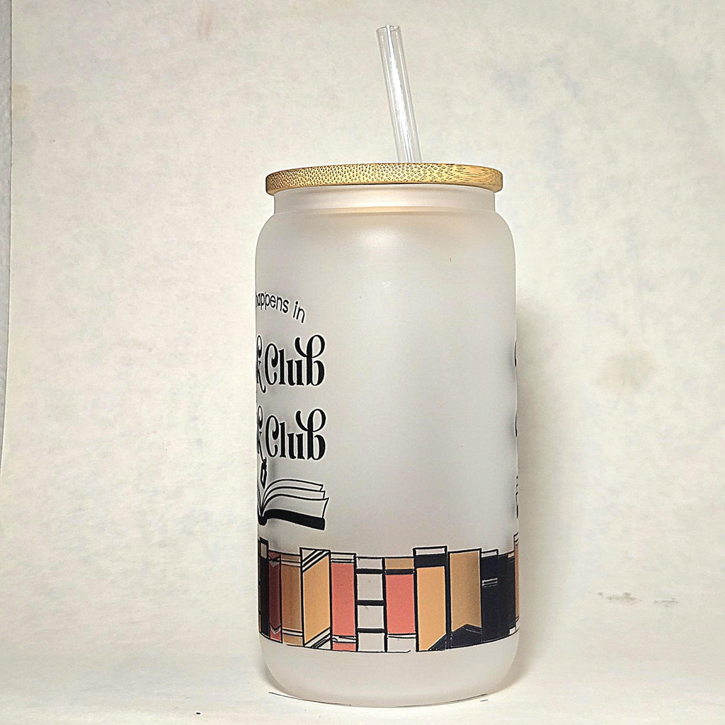 Funny Book Club Glass Can Tumbler: Coffee Quips - Coffee Quips Custom Drinkware