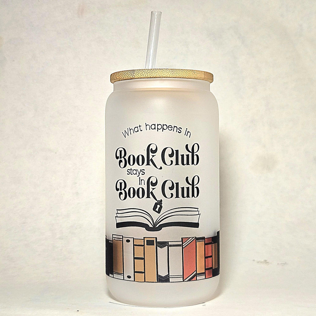 Funny Book Club Glass Can Tumbler: Coffee Quips - Coffee Quips Custom Drinkware