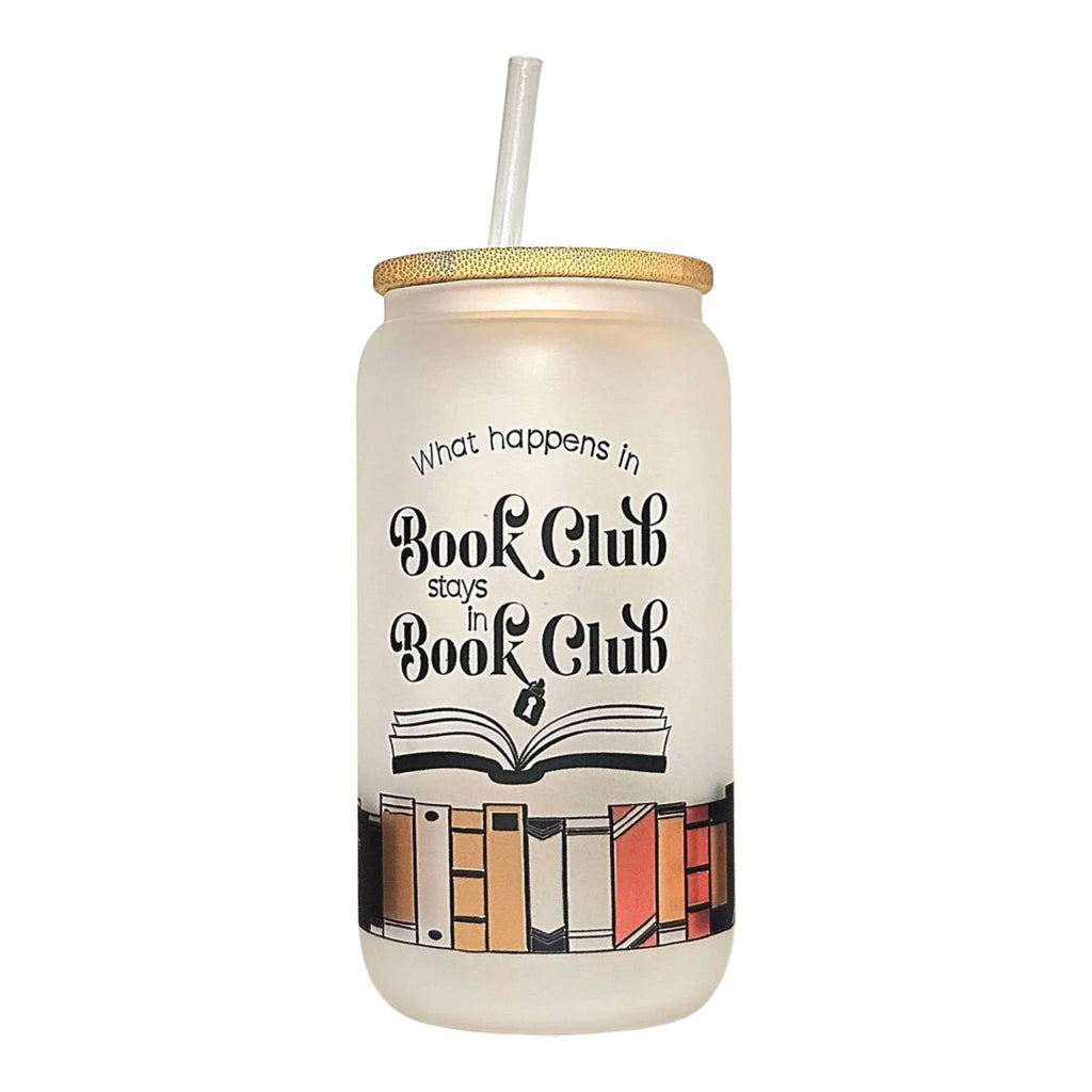 Funny Book Club Glass Can Tumbler: Coffee Quips - Coffee Quips Custom Drinkware