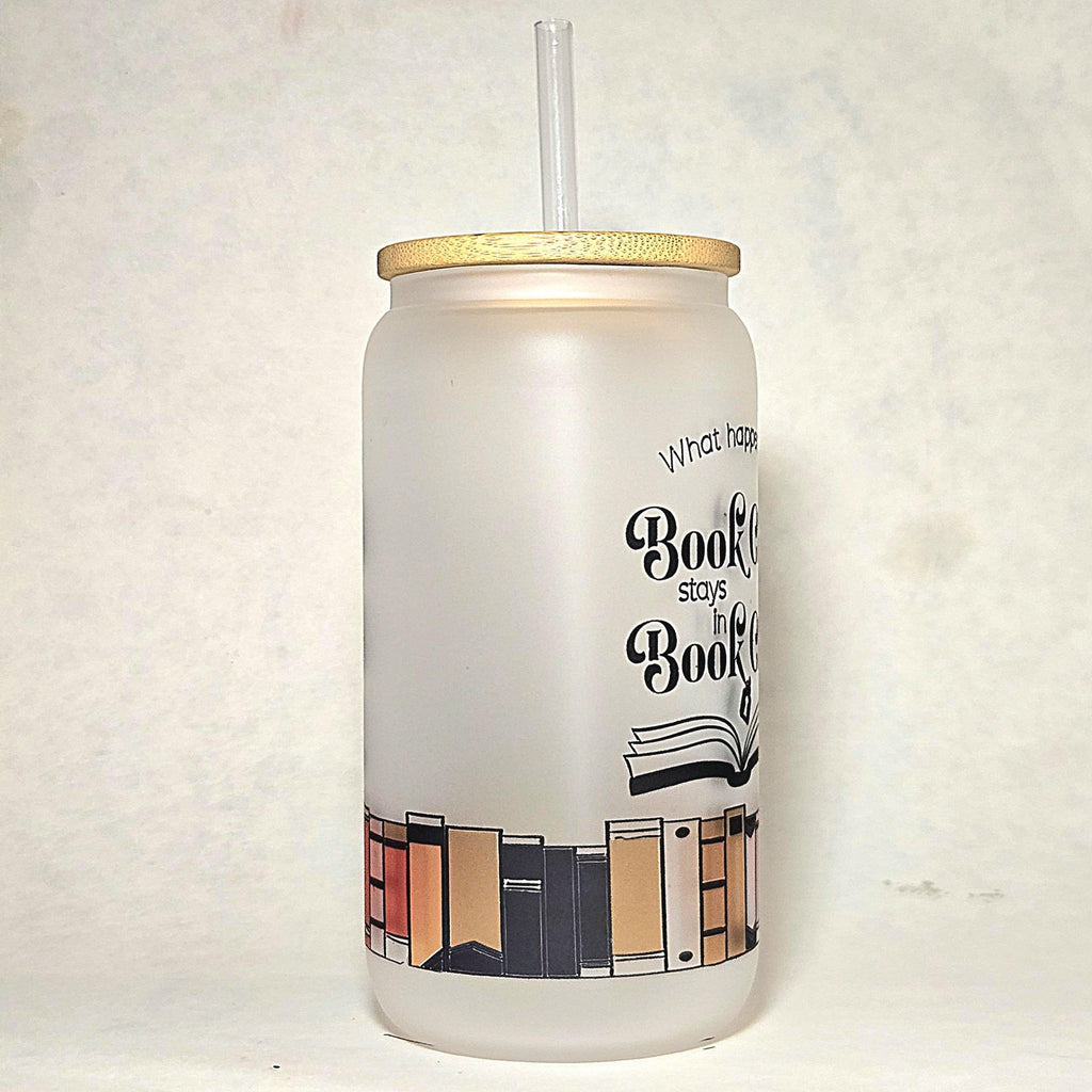 Funny Book Club Glass Can Tumbler: Coffee Quips - Coffee Quips Custom Drinkware