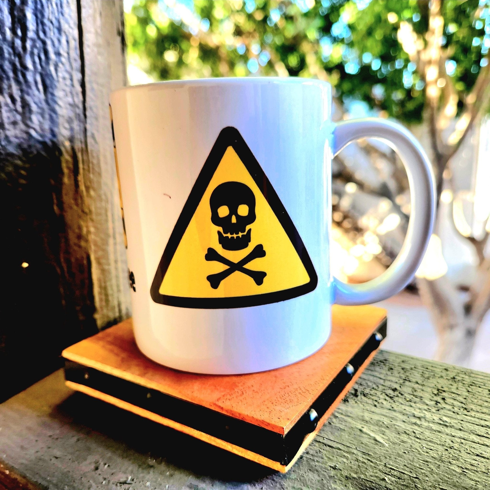 Funny 'First Cup of Coffee' Ceramic Mug - Choking Hazard Caution 15oz - Coffee Quips Custom Drinkware
