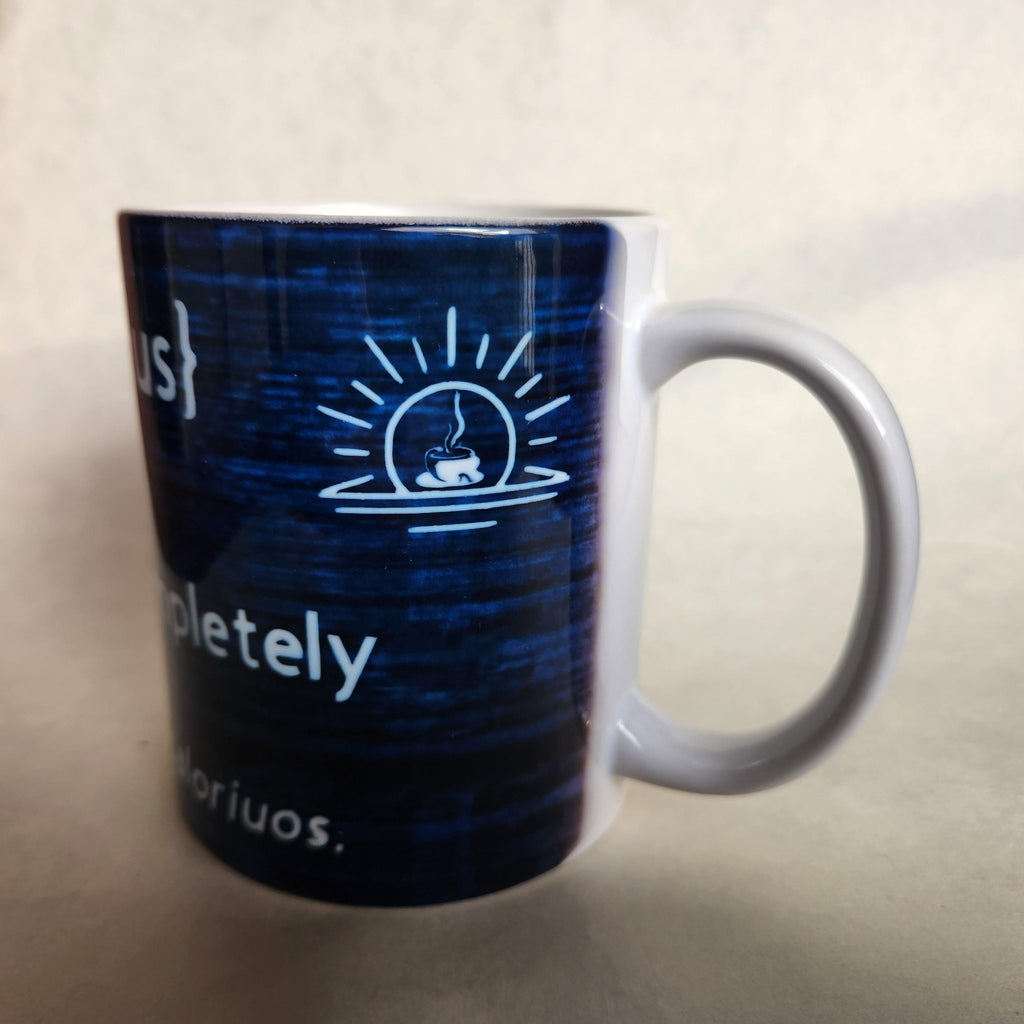 Funny 'Glorious Calories' Ceramic Coffee Mug: Play on Words, 12 oz - Coffee Quips Custom Drinkware