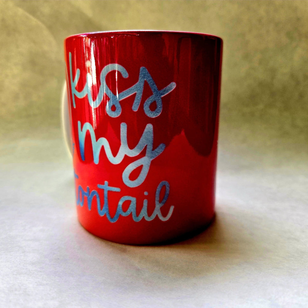 Funny Pink Ceramic Coffee Mug - Kiss My Cottontail - Coffee Quips Custom Drinkware