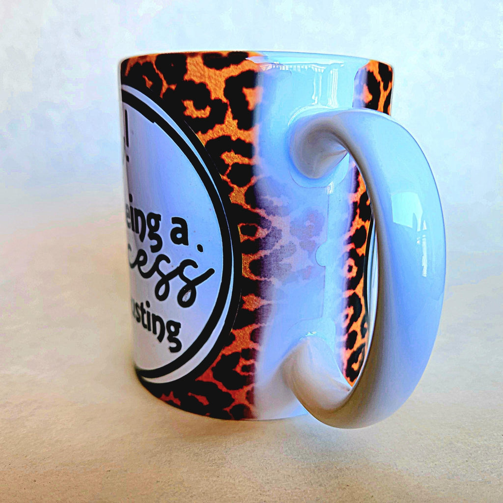 Funny Princess Ceramic Coffee Mug, Leopard Print 12oz - Coffee Quips Custom Drinkware