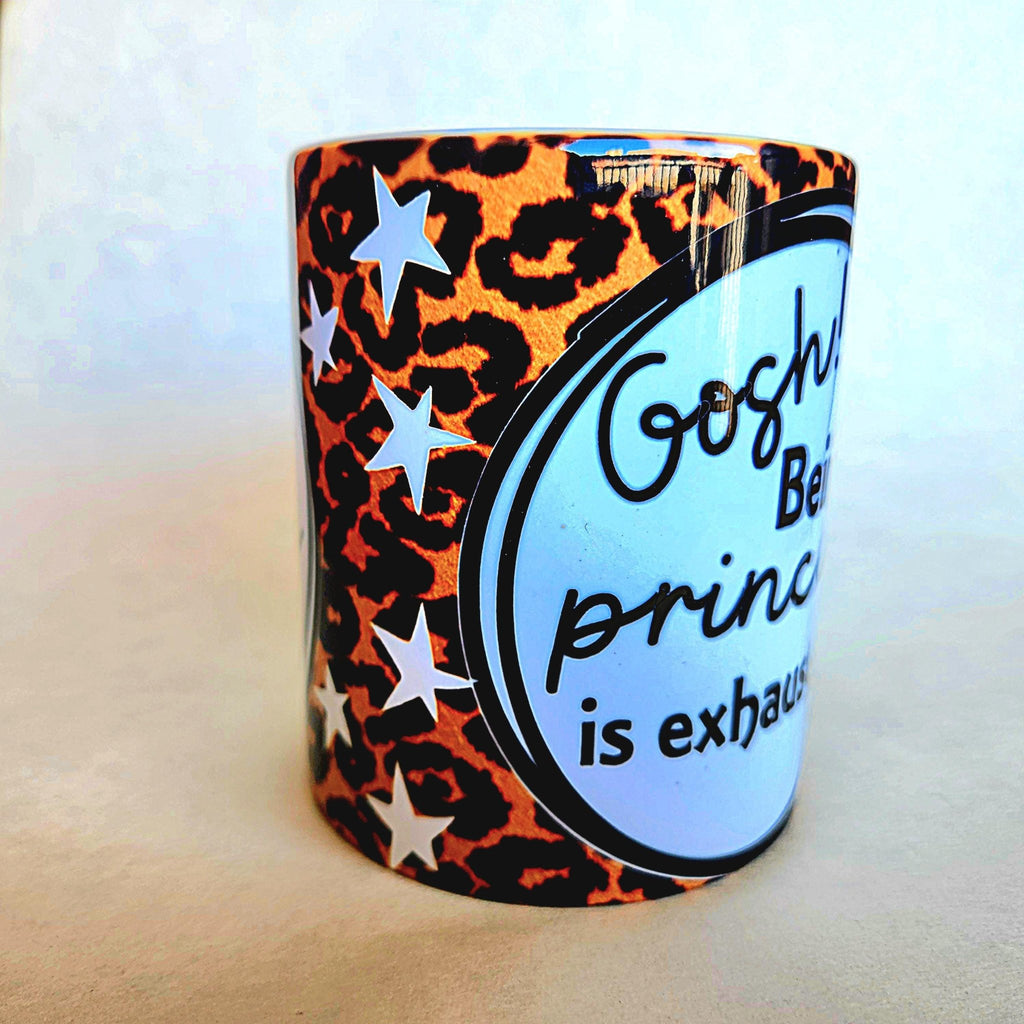 Funny Princess Ceramic Coffee Mug, Leopard Print 12oz - Coffee Quips Custom Drinkware
