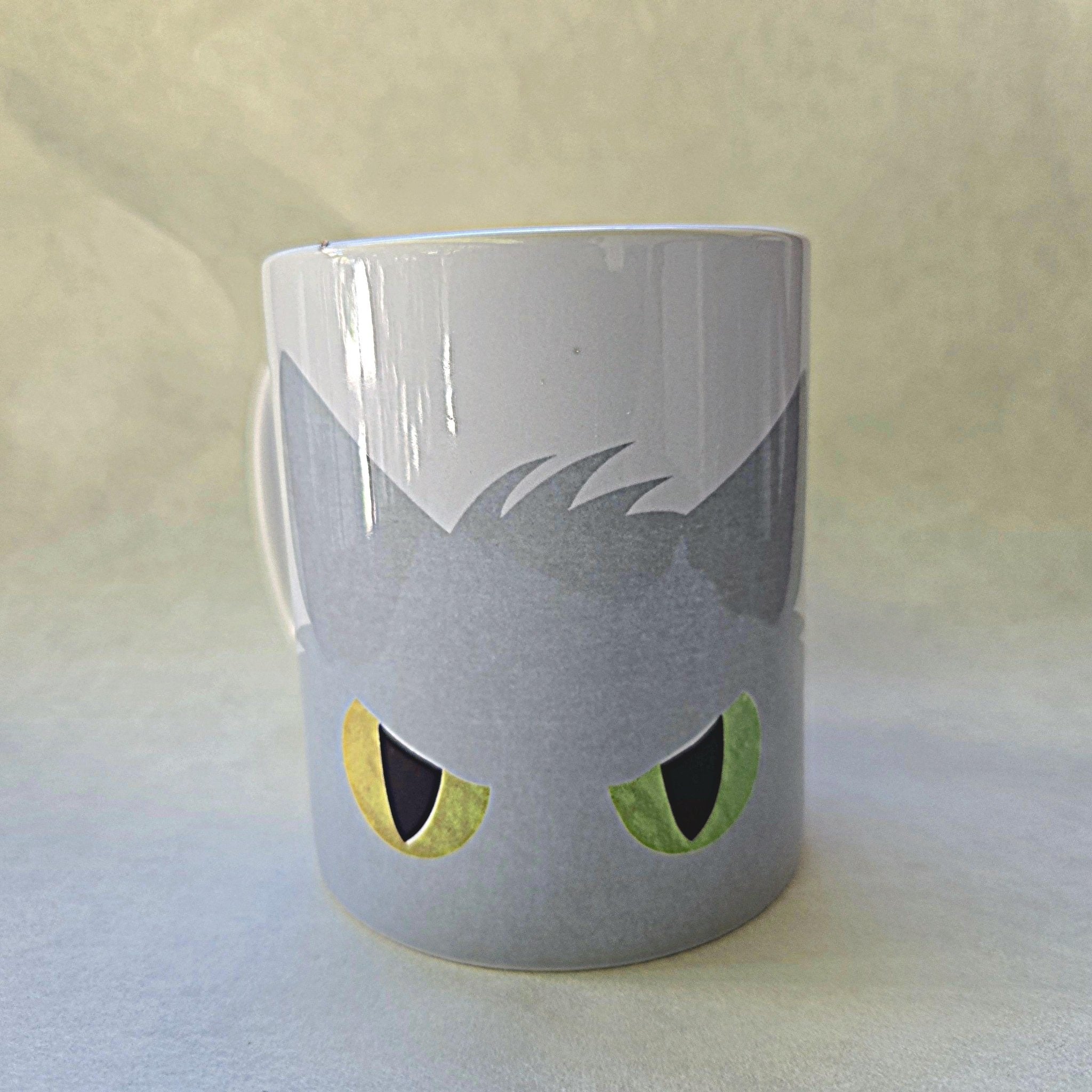 Gray Cat Peeking Ceramic Coffee Mug: Gift for Cat Lovers - Coffee Quips Custom Drinkware