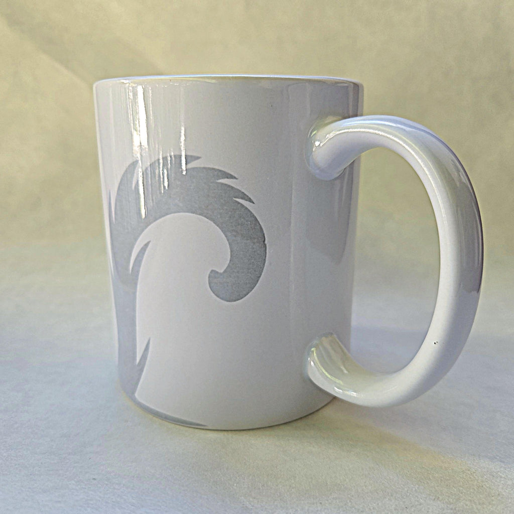 Gray Cat Peeking Ceramic Coffee Mug: Gift for Cat Lovers - Coffee Quips Custom Drinkware