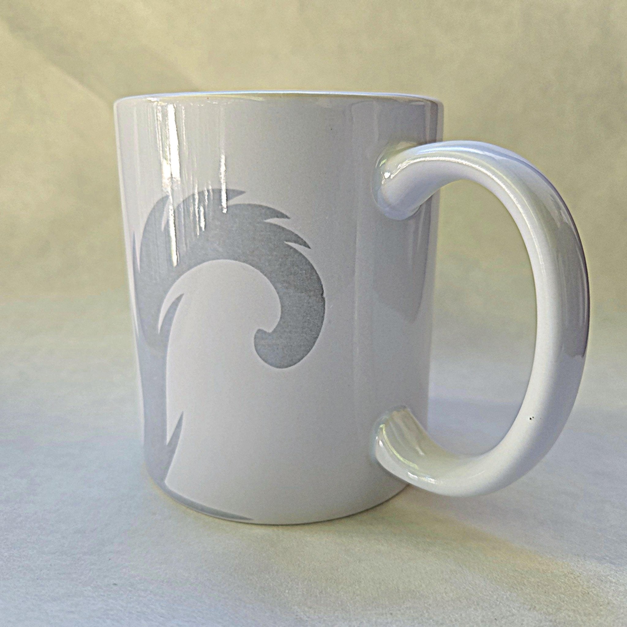 Gray Cat Peeking Ceramic Coffee Mug: Gift for Cat Lovers - Coffee Quips Custom Drinkware
