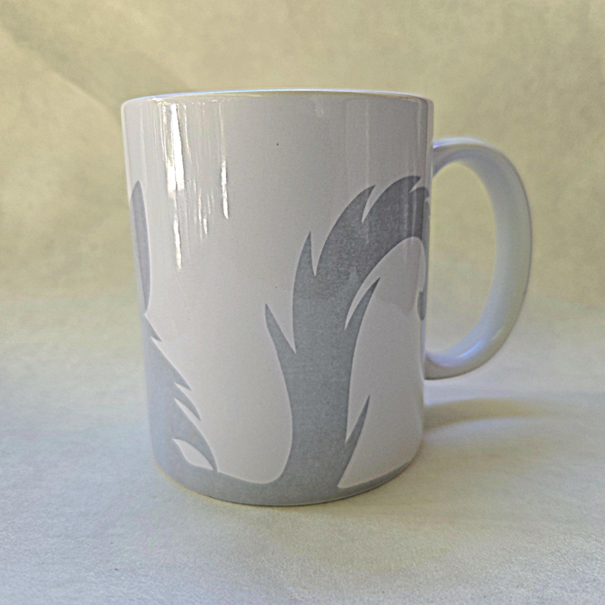 Gray Cat Peeking Ceramic Coffee Mug: Gift for Cat Lovers - Coffee Quips Custom Drinkware