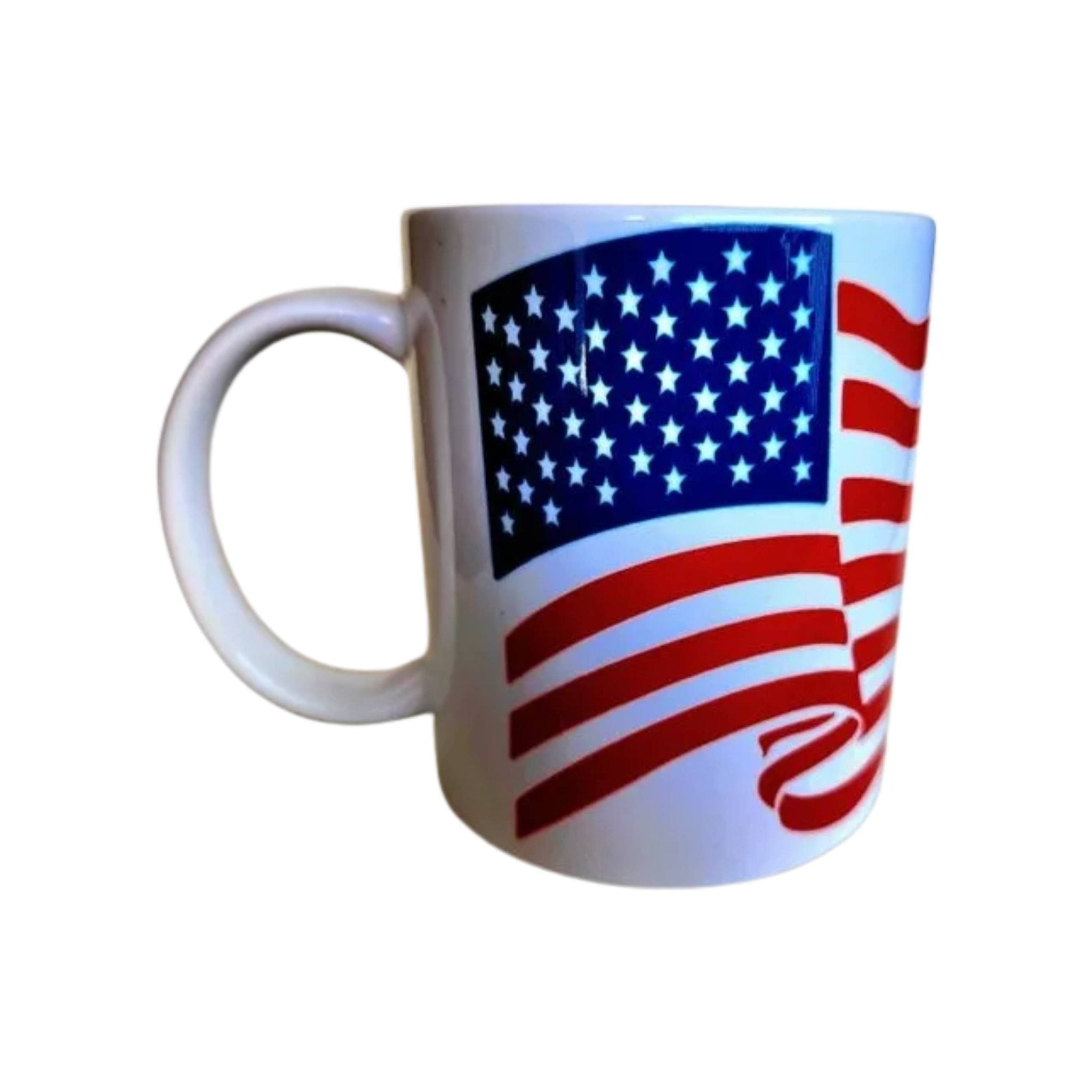 Handmade American Flag Mug – Patriotic 12oz Coffee Cup - Coffee Quips Custom Drinkware