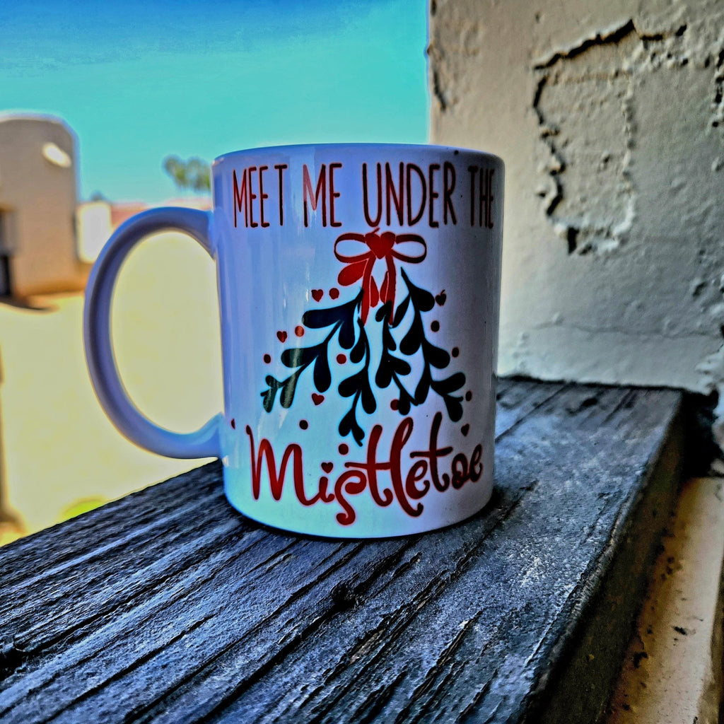 Handmade Christmas Mistletoe Mug, Festive Holiday Decor - Coffee Quips Custom Drinkware