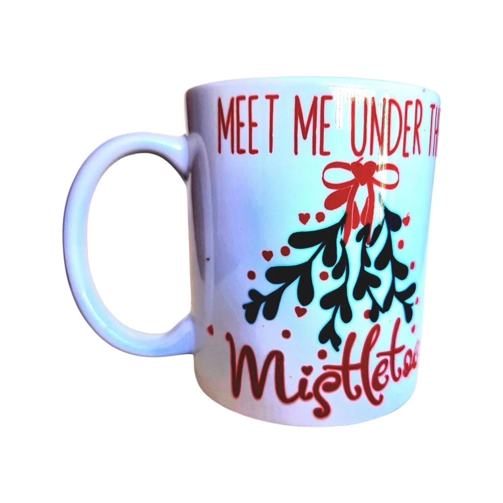 Handmade Christmas Mistletoe Mug, Festive Holiday Decor - Coffee Quips Custom Drinkware