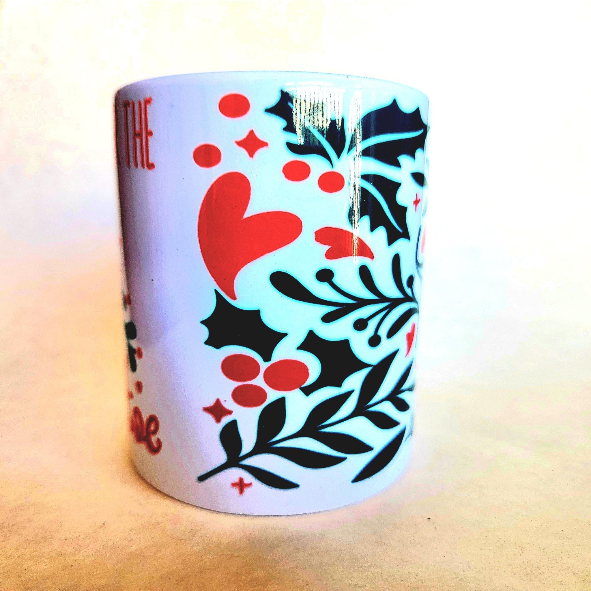 Handmade Christmas Mistletoe Mug, Festive Holiday Decor - Coffee Quips Custom Drinkware