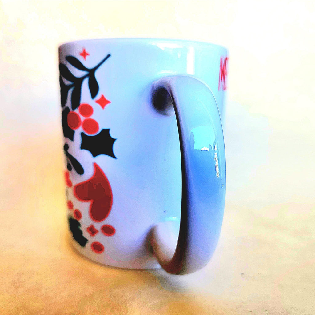 Handmade Christmas Mistletoe Mug, Festive Holiday Decor - Coffee Quips Custom Drinkware