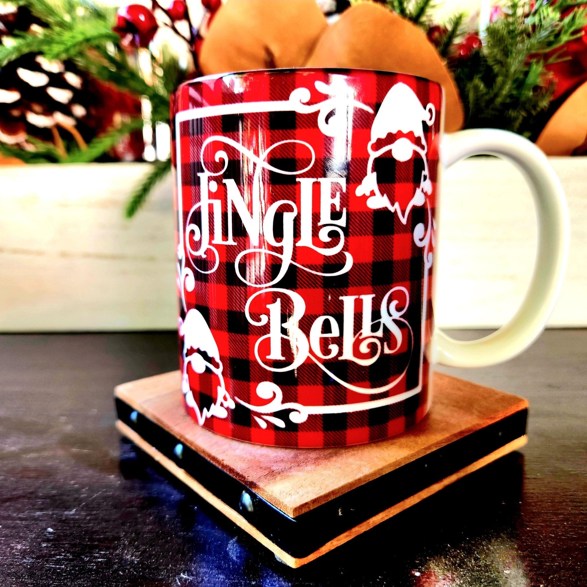 Holiday Gnomes Ceramic Coffee Mug: Jingle Bells Christmas Season - Coffee Quips Custom Drinkware