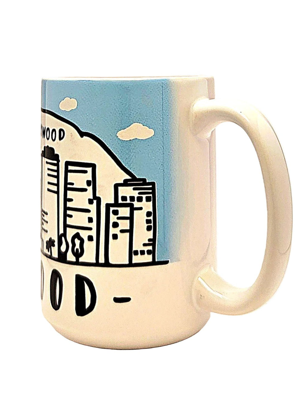 Hollywood Skyline Mug - California Souvenir 15oz Ceramic Coffee Mug - Coffee Quips Custom Drinkware