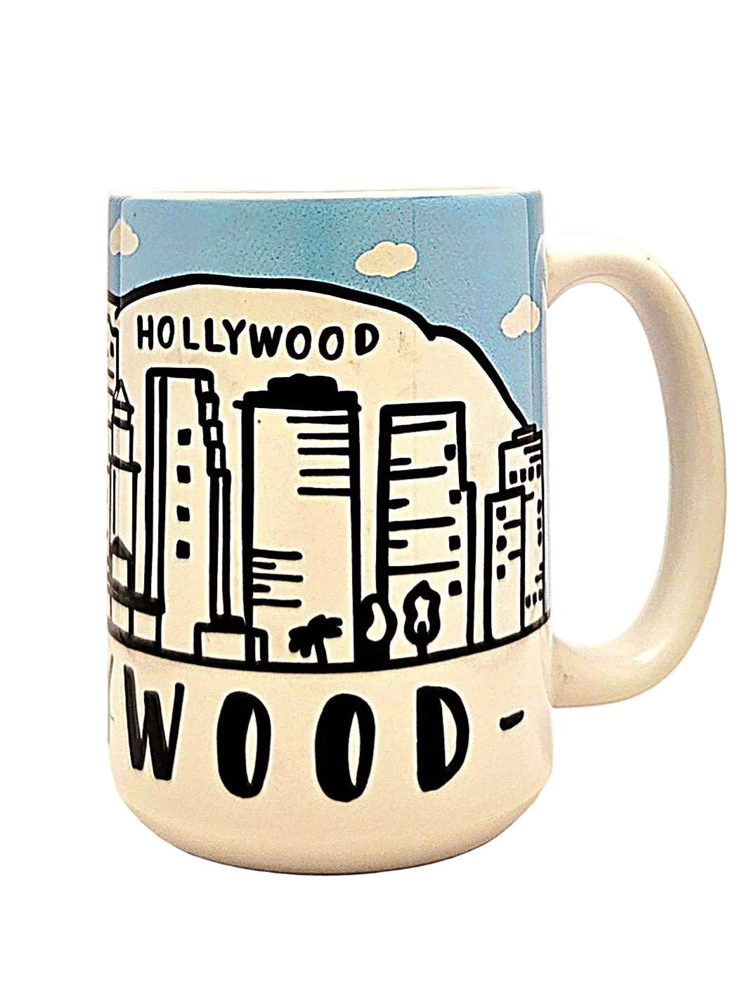 Hollywood Skyline Mug - California Souvenir 15oz Ceramic Coffee Mug - Coffee Quips Custom Drinkware
