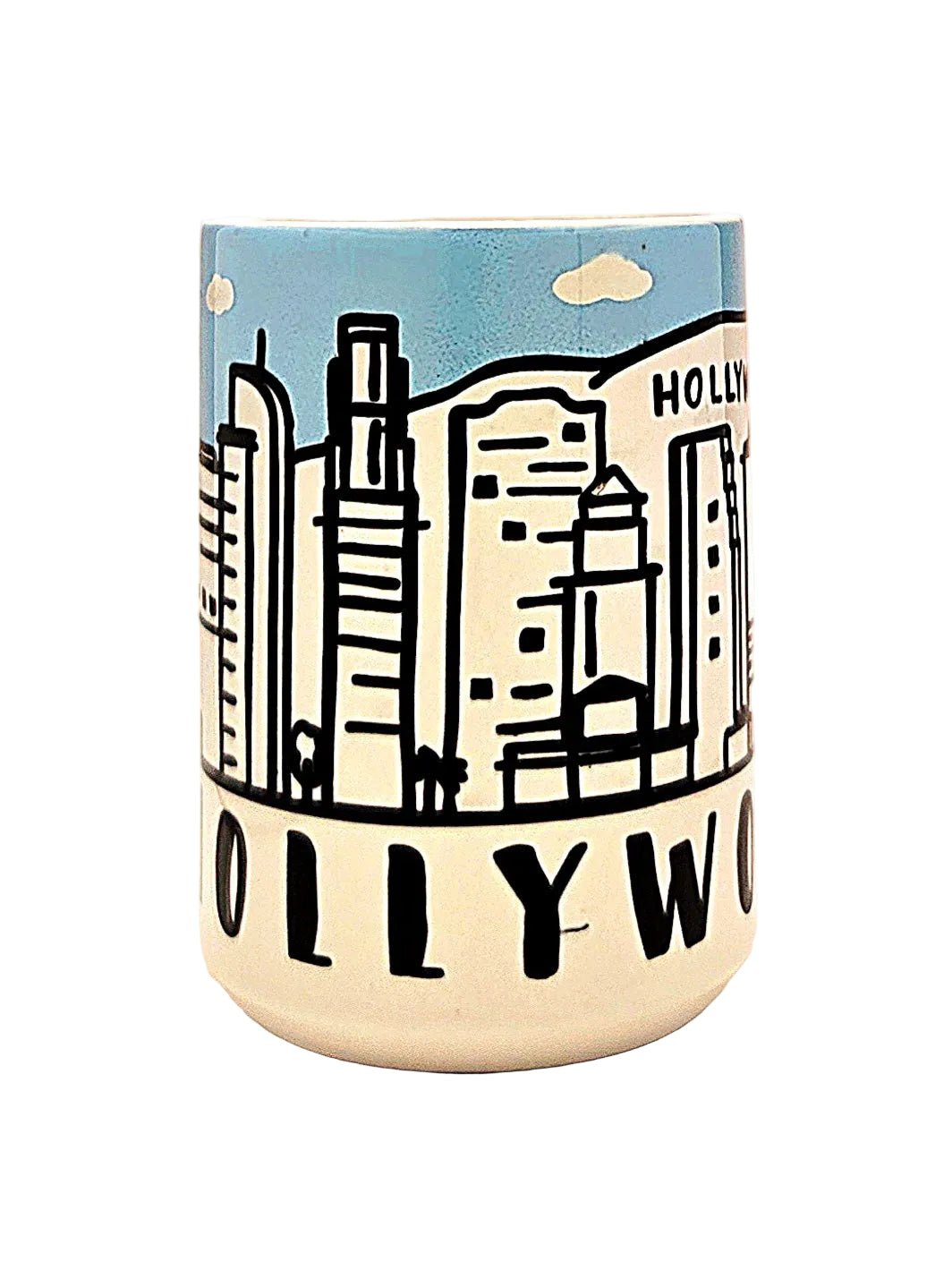 Hollywood Skyline Mug - California Souvenir 15oz Ceramic Coffee Mug - Coffee Quips Custom Drinkware