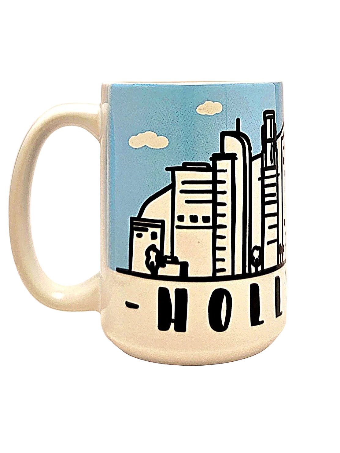 Hollywood Skyline Mug - California Souvenir 15oz Ceramic Coffee Mug - Coffee Quips Custom Drinkware