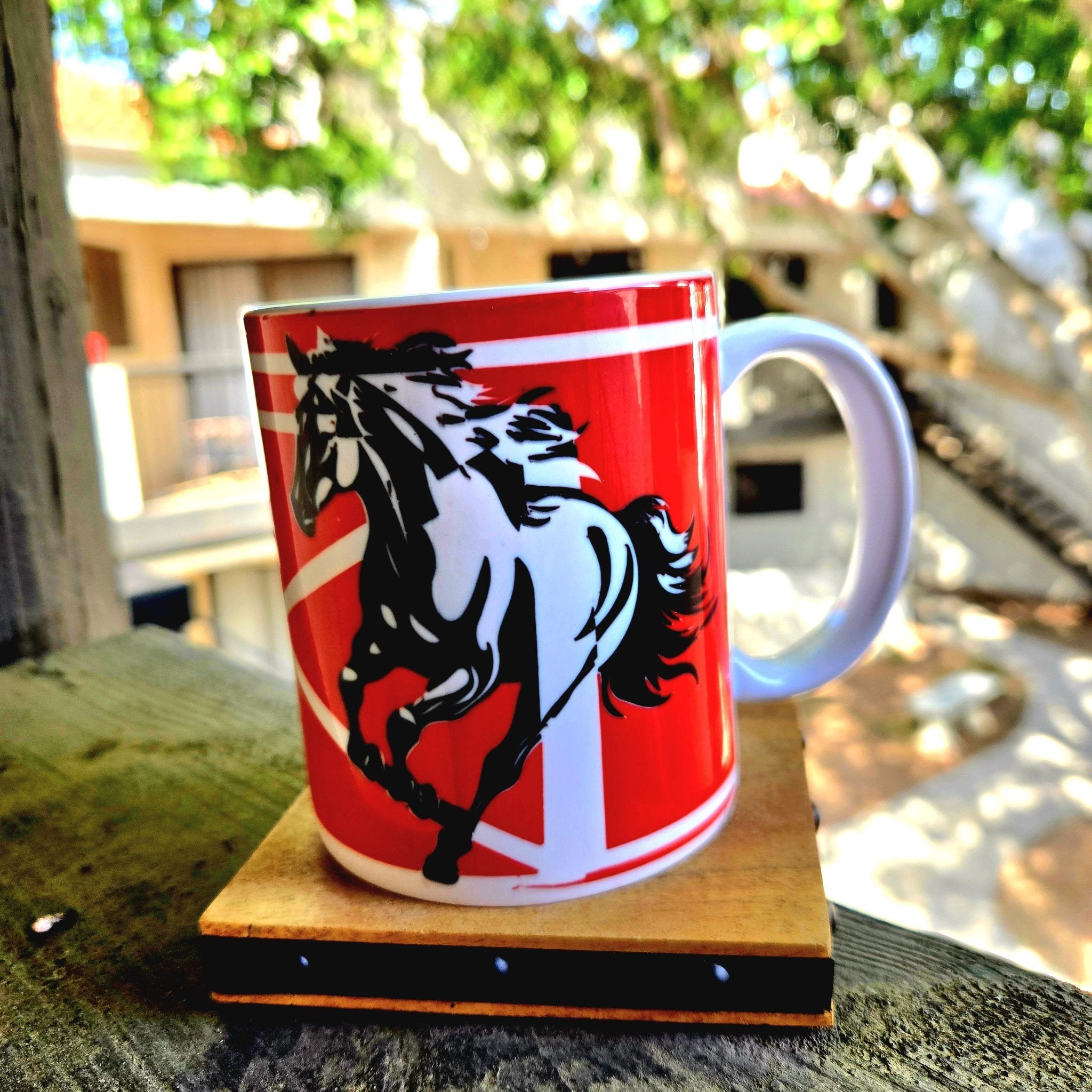 Horse Farm Ceramic Coffee Mug - Equestrian Design - Coffee Quips Custom Drinkware