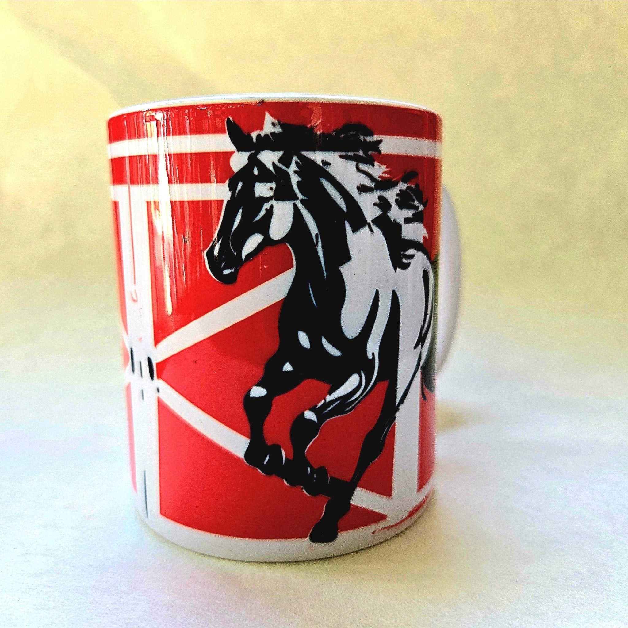 Horse Farm Ceramic Coffee Mug - Equestrian Design - Coffee Quips Custom Drinkware