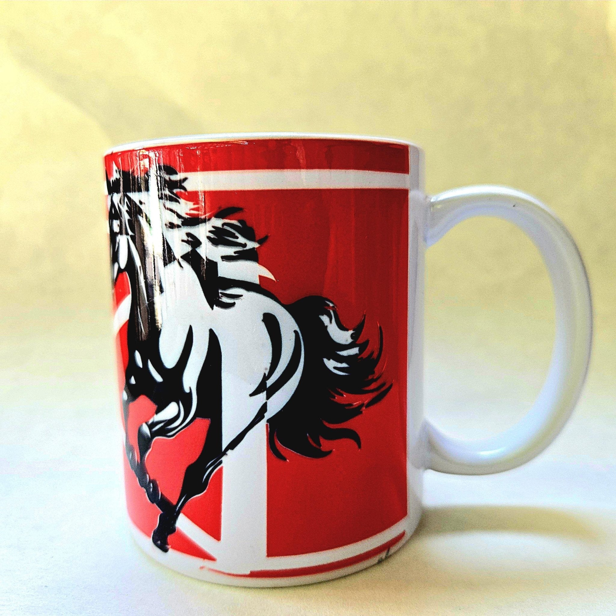 Horse Farm Ceramic Coffee Mug - Equestrian Design - Coffee Quips Custom Drinkware