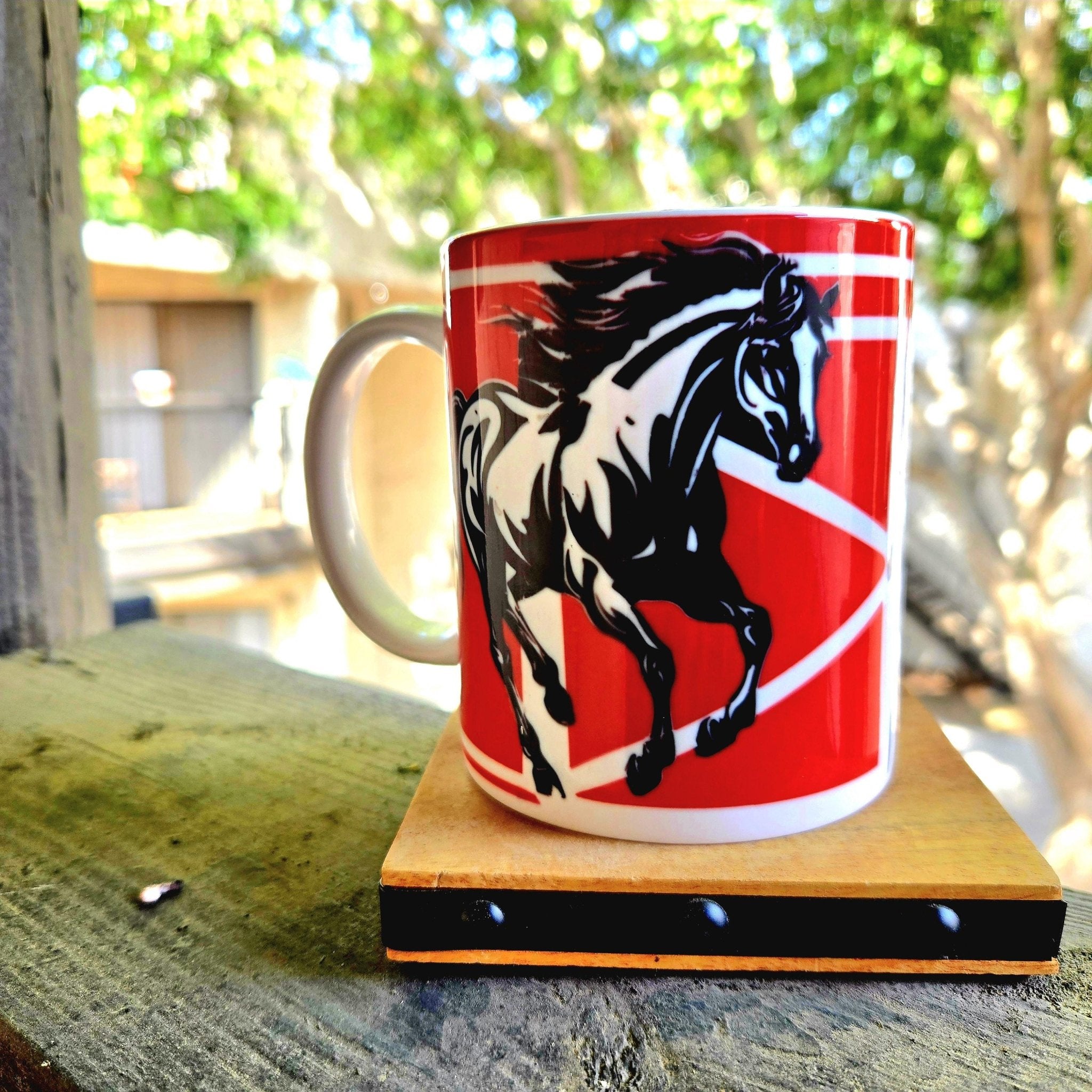 Horse Farm Ceramic Coffee Mug - Equestrian Design - Coffee Quips Custom Drinkware
